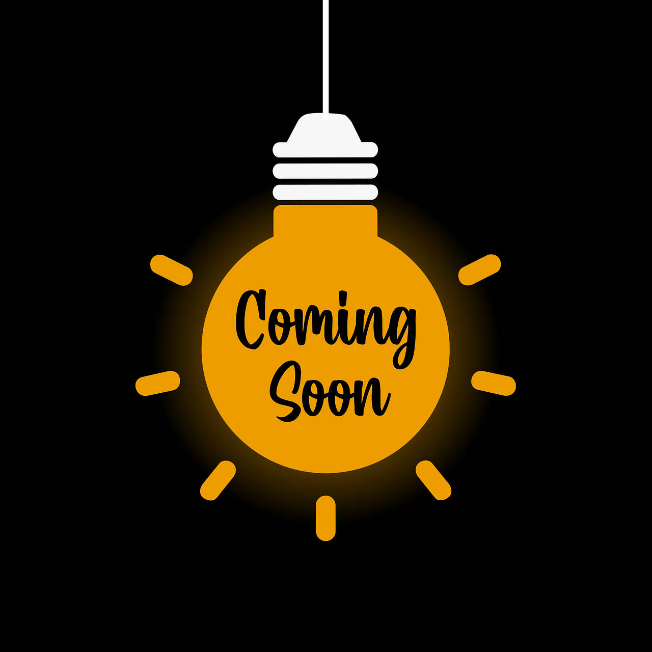 Coming Soon Light Bulb Background