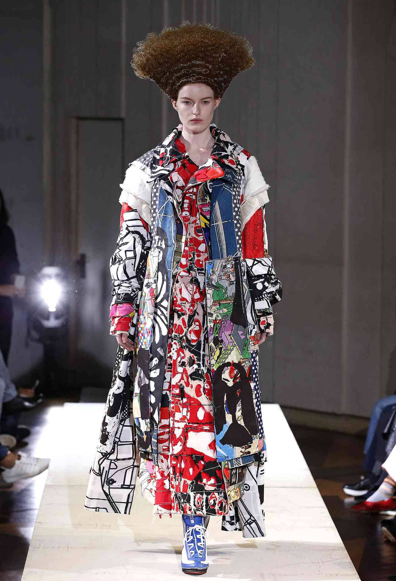 Comme Des Garçons Bold Patchwork Coat Background