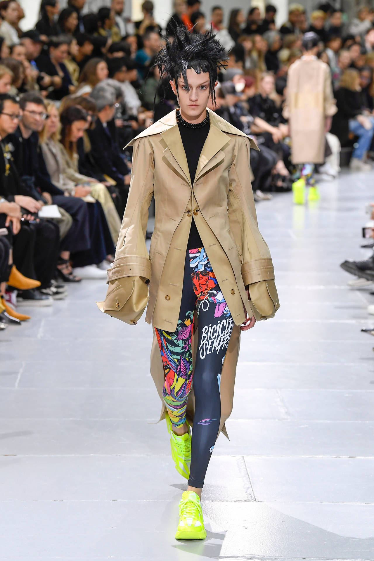 Comme Des Garçons Coat And Printed Pants Background