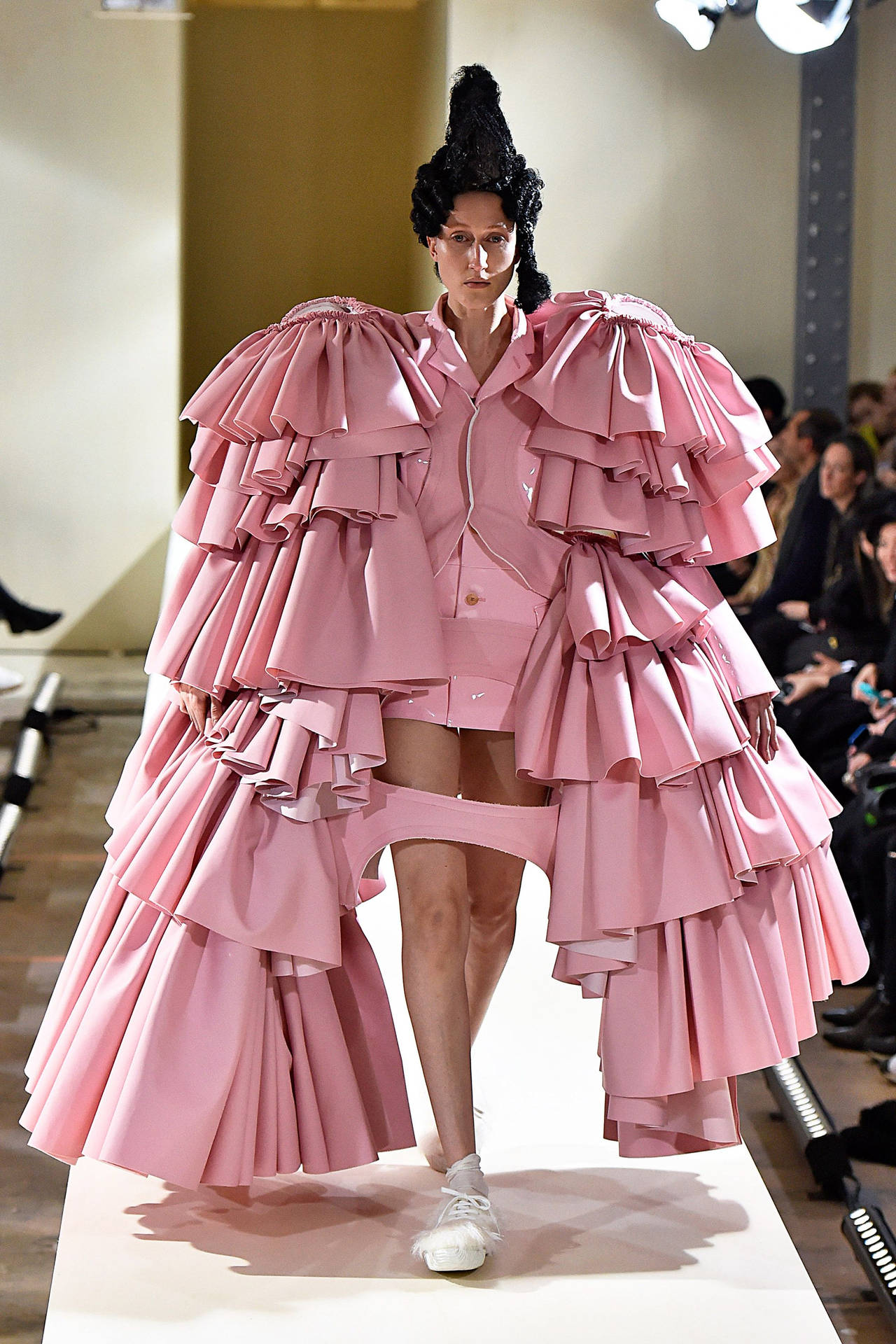 Comme Des Garçons Huge Ruffled Pink Dress Background