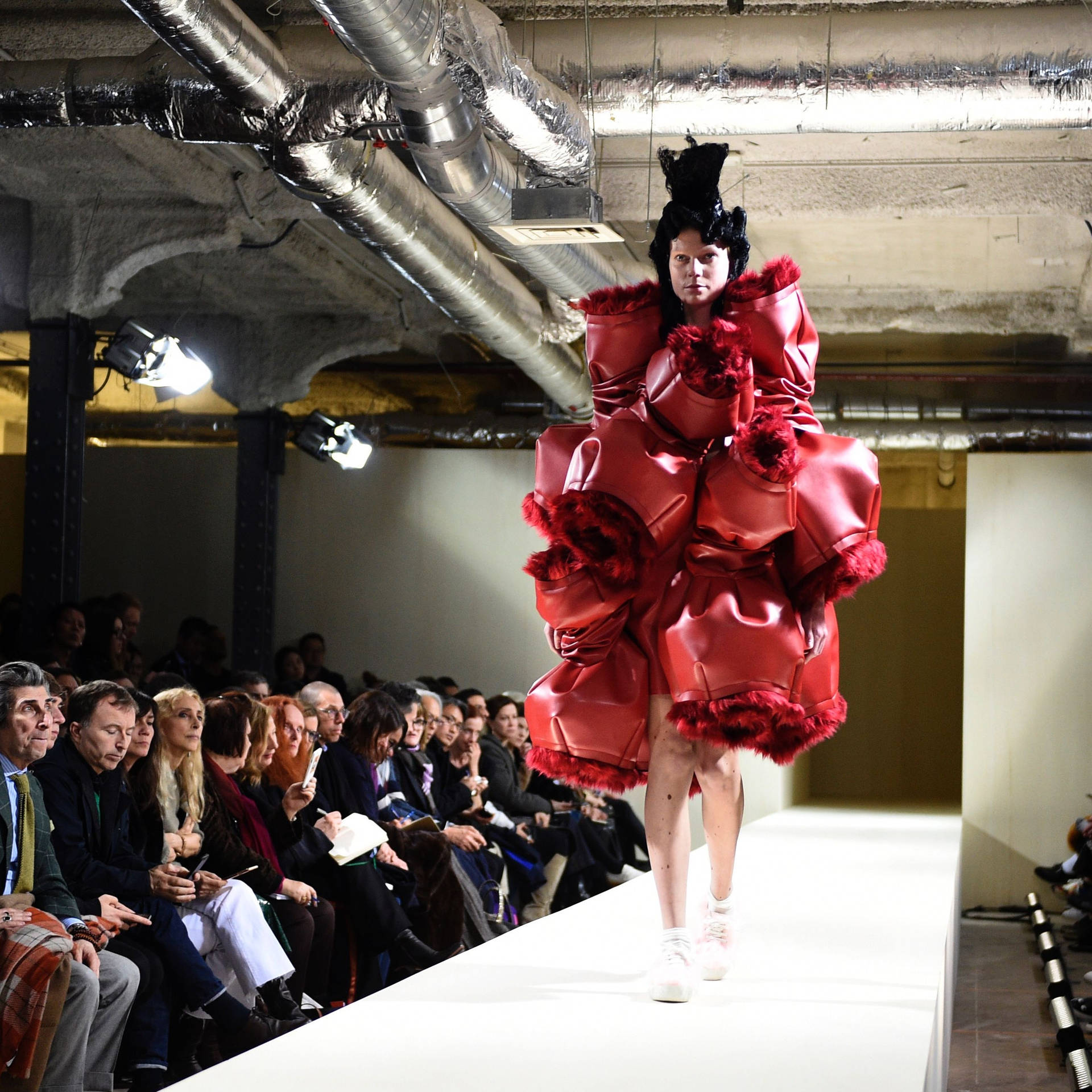 Comme Des Garçons Red Avante Garde Dress Background