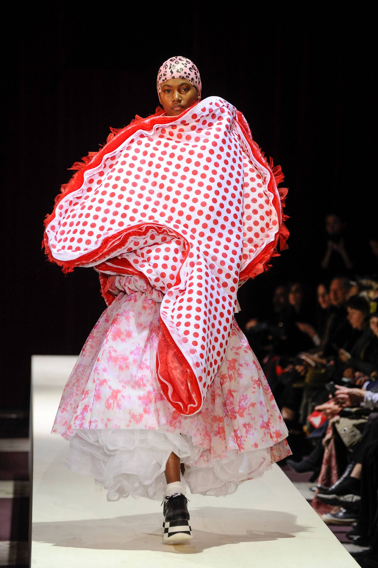 Comme Des Garçons Red Polka White Cloak Background