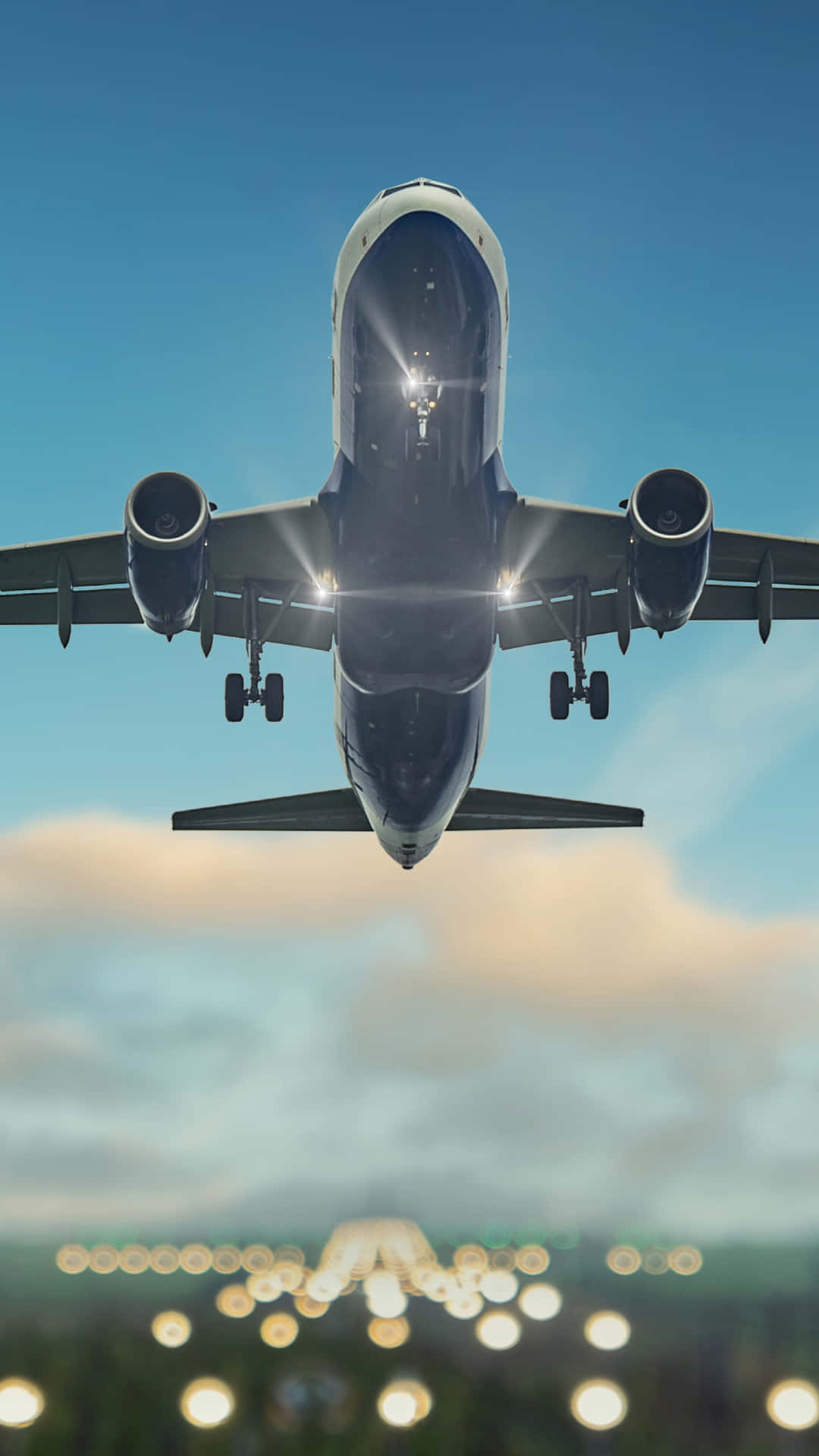 Commercial Airplane Landing Approach Background