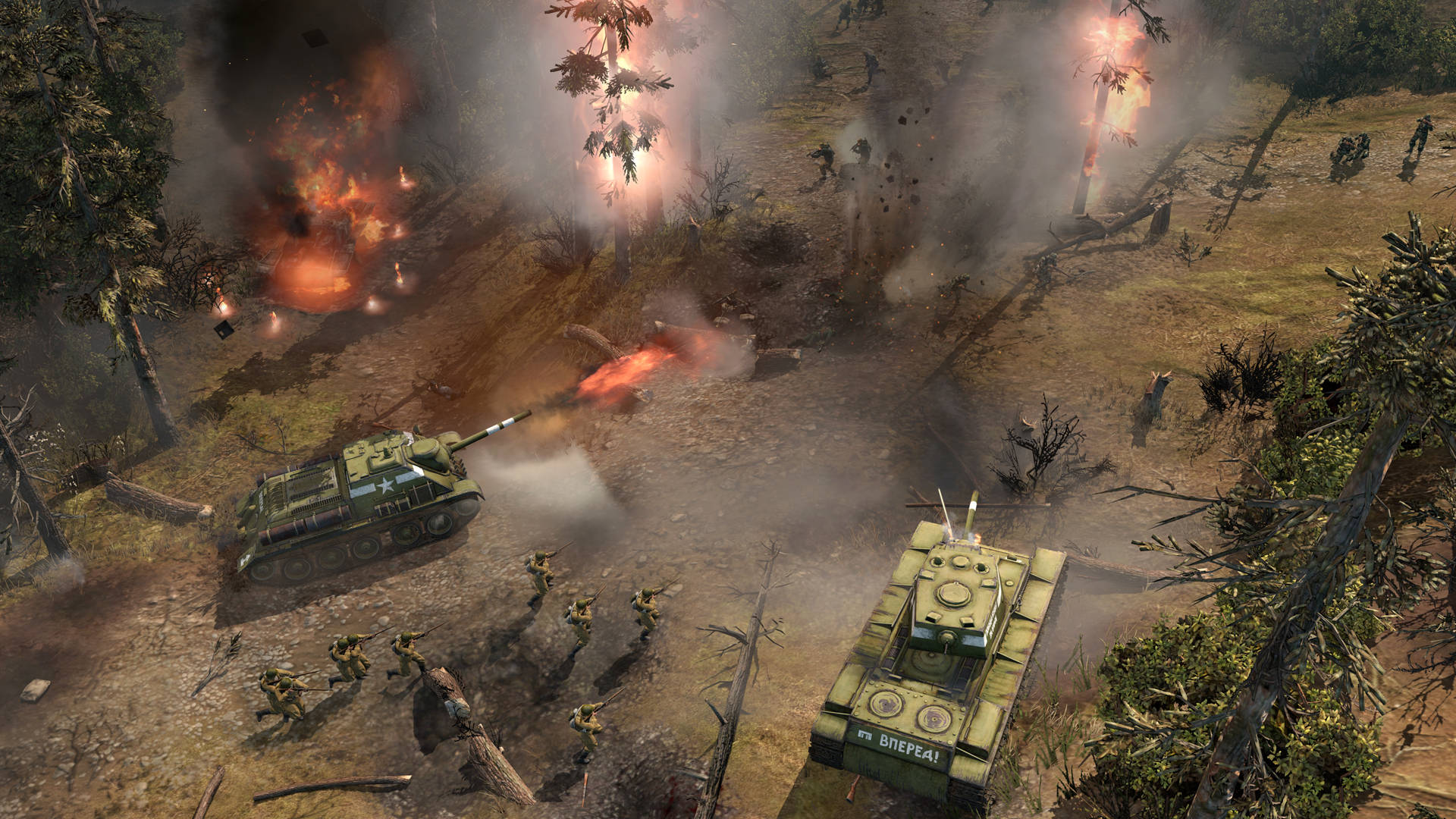 Company Of Heroes 2 Burning Trees Background