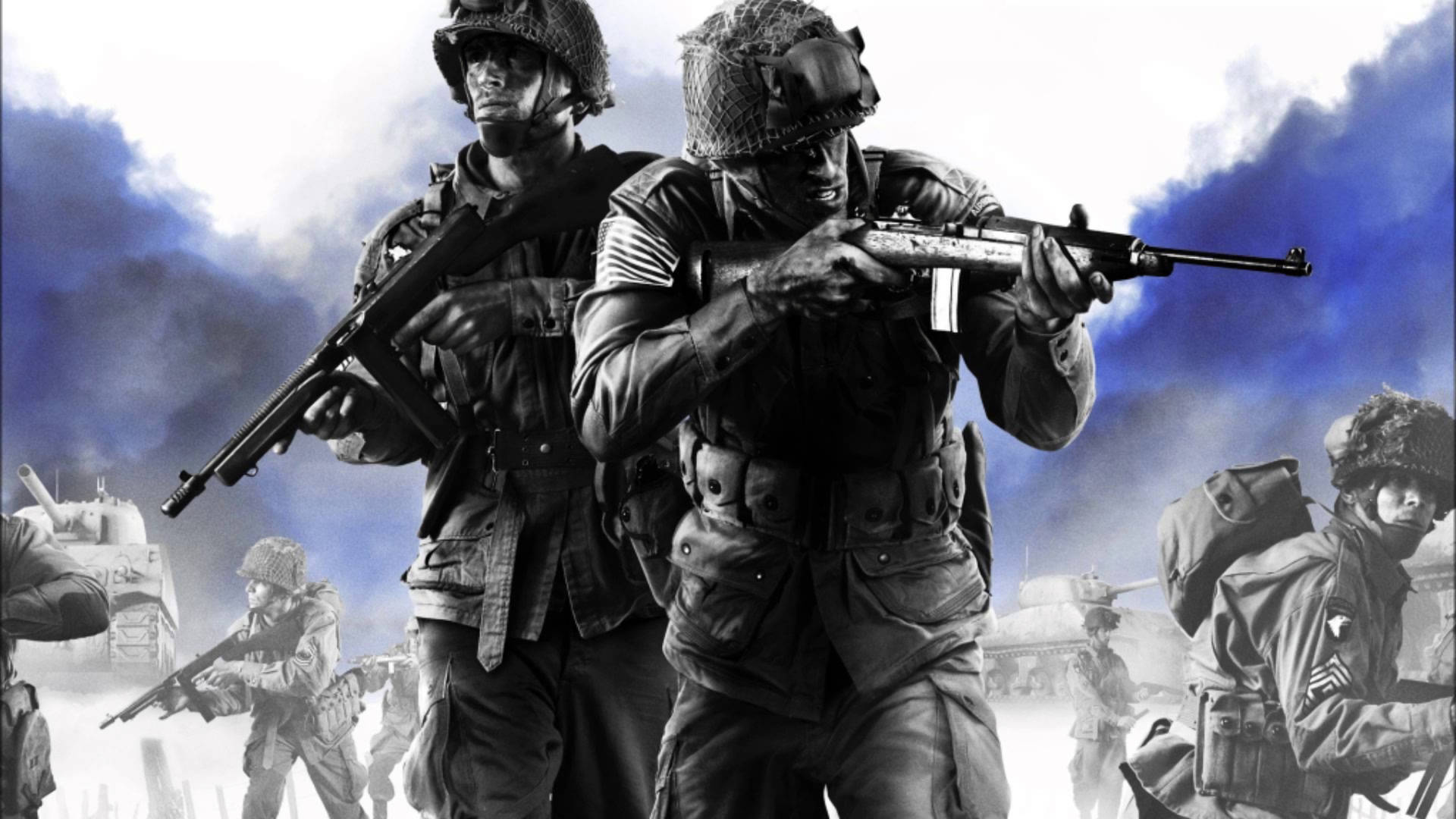 Company Of Heroes 2 Grayscale Soldiers Background