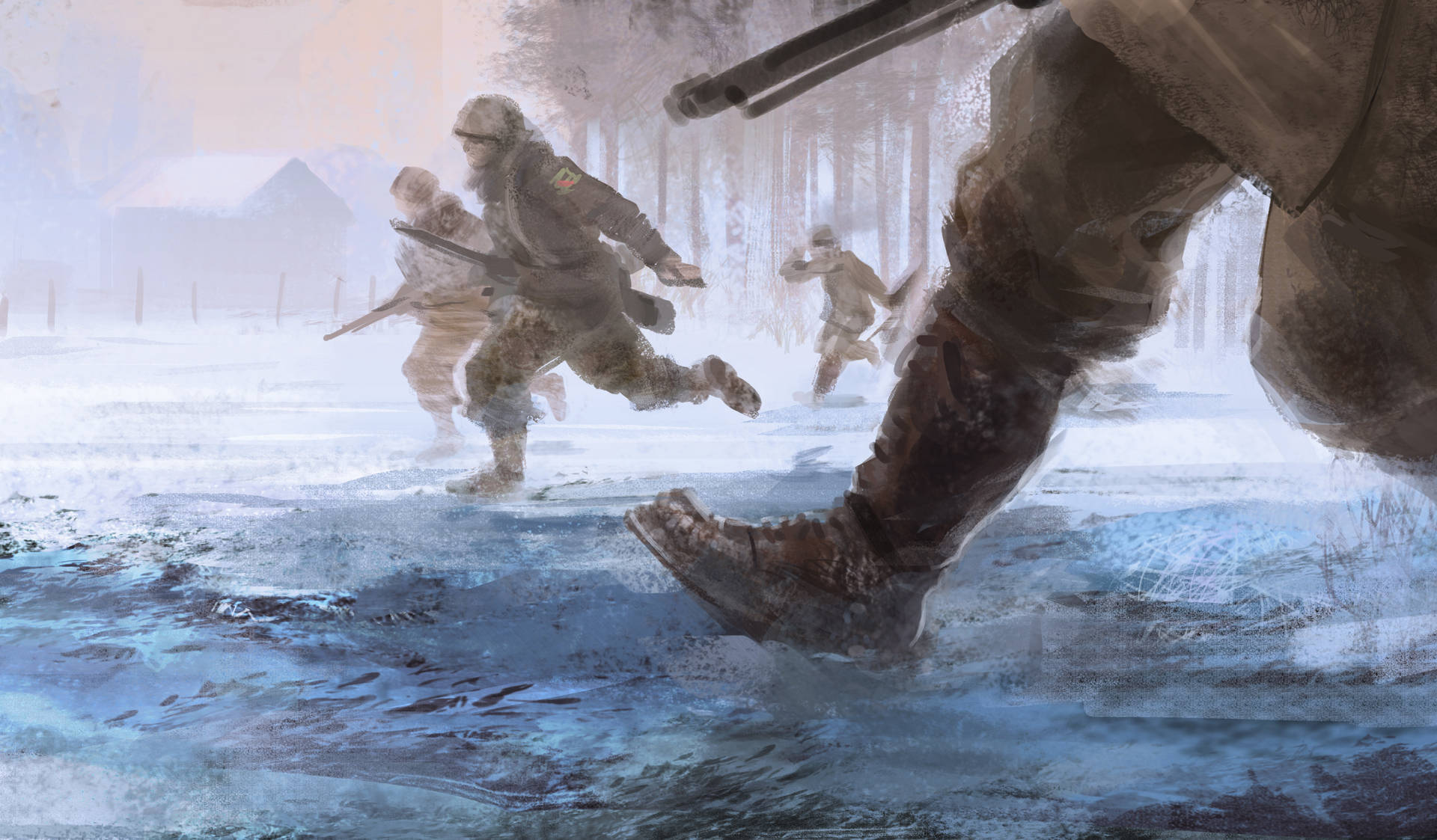 Company Of Heroes 2 Running On Ice Background