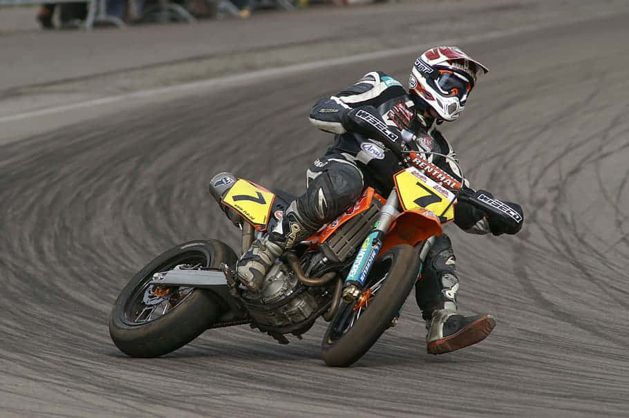 Competent Biker Turning Background