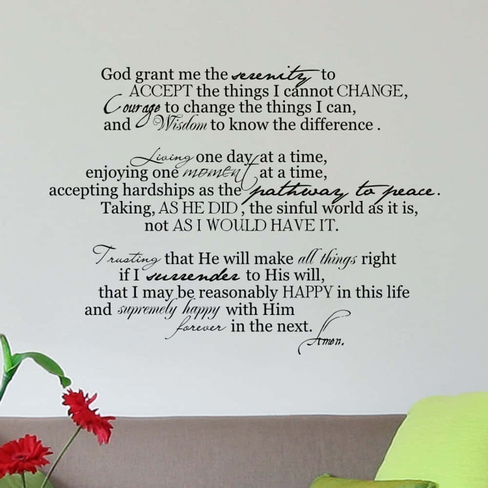Complemented White Wall With Serenity Prayer