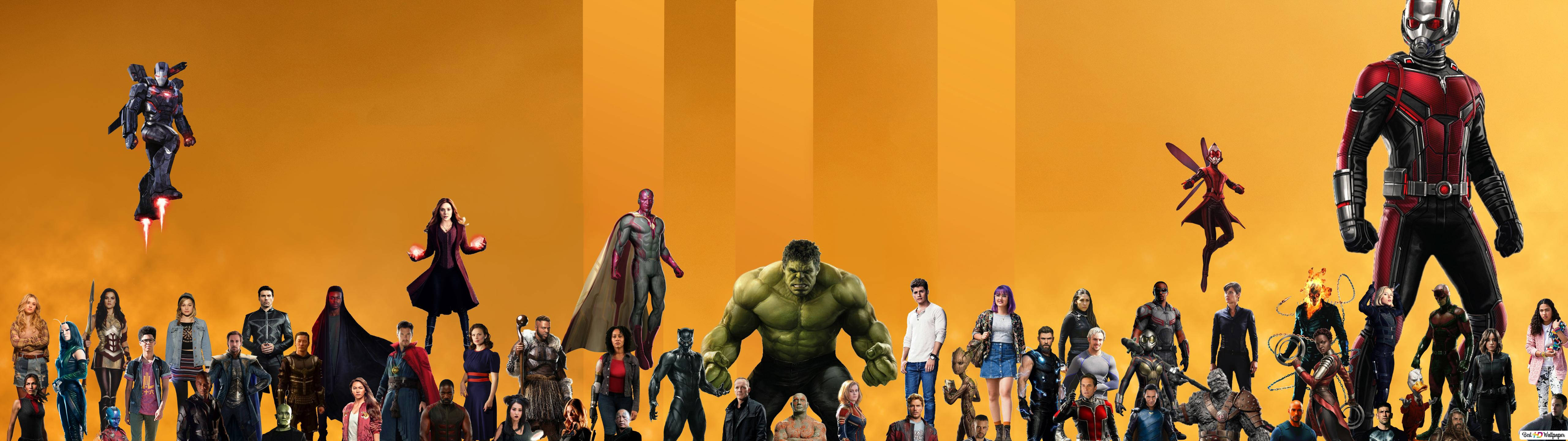 Complete Marvel Heroes 5120 X 1440 Background
