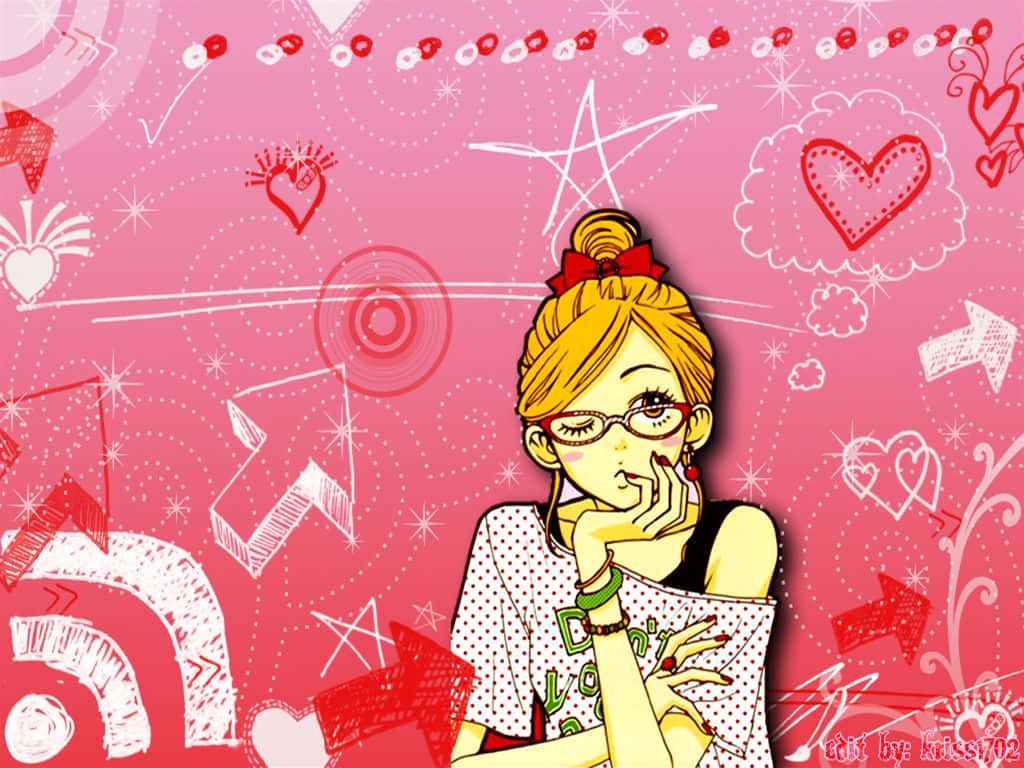 Complicated Red Aesthetic Winking Girl Background