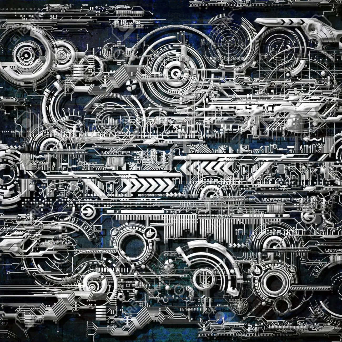 Complicated White Technology Aesthetic Background