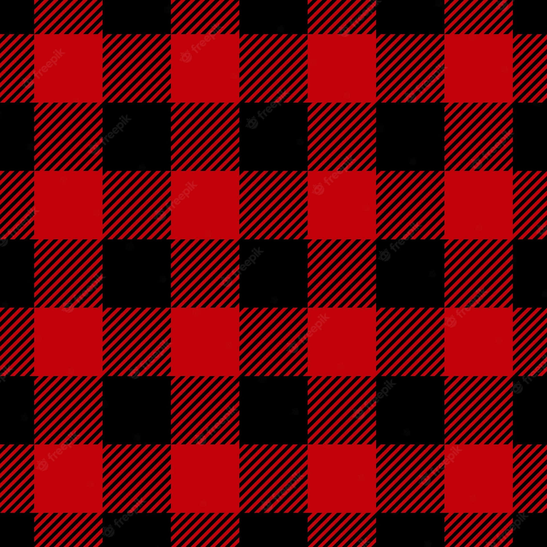 Compliment Your Style With This Bold Black And Red Plaid Background