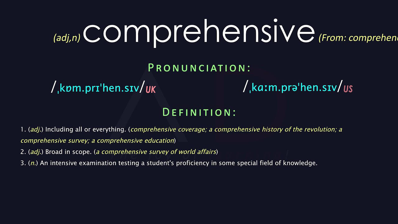 Comprehensive Word Dictionary Meaning