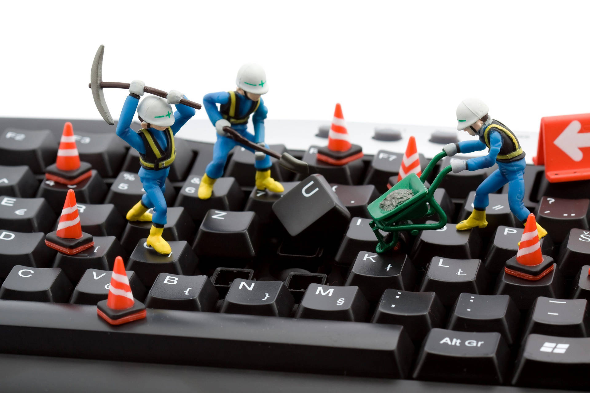 Computer Keyboard Maintenance Construction Workers