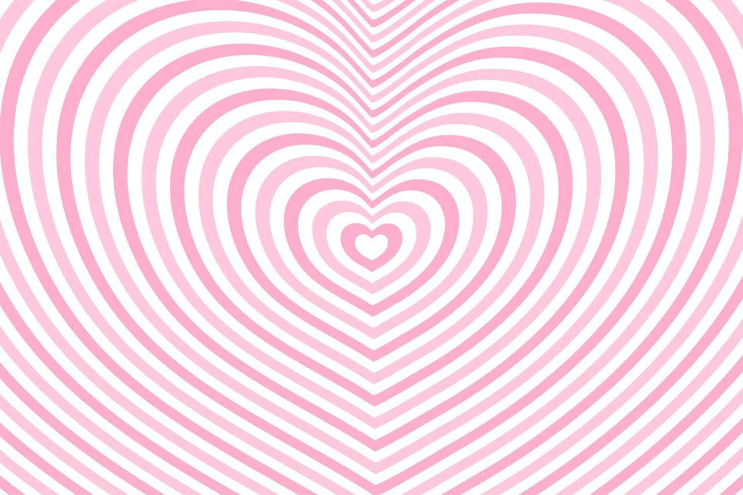 Concentric Pink Hearts Pattern Background