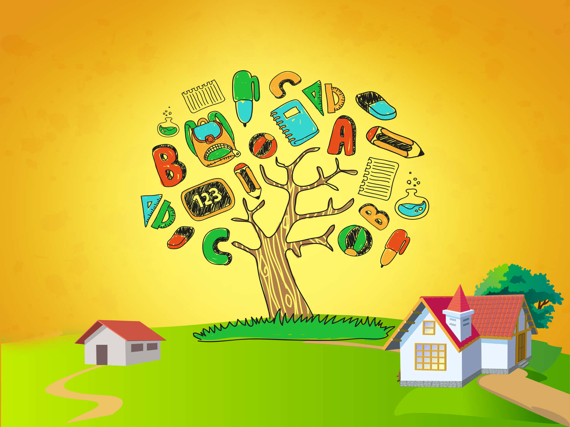 Concept Tree Of An Educated Household Background