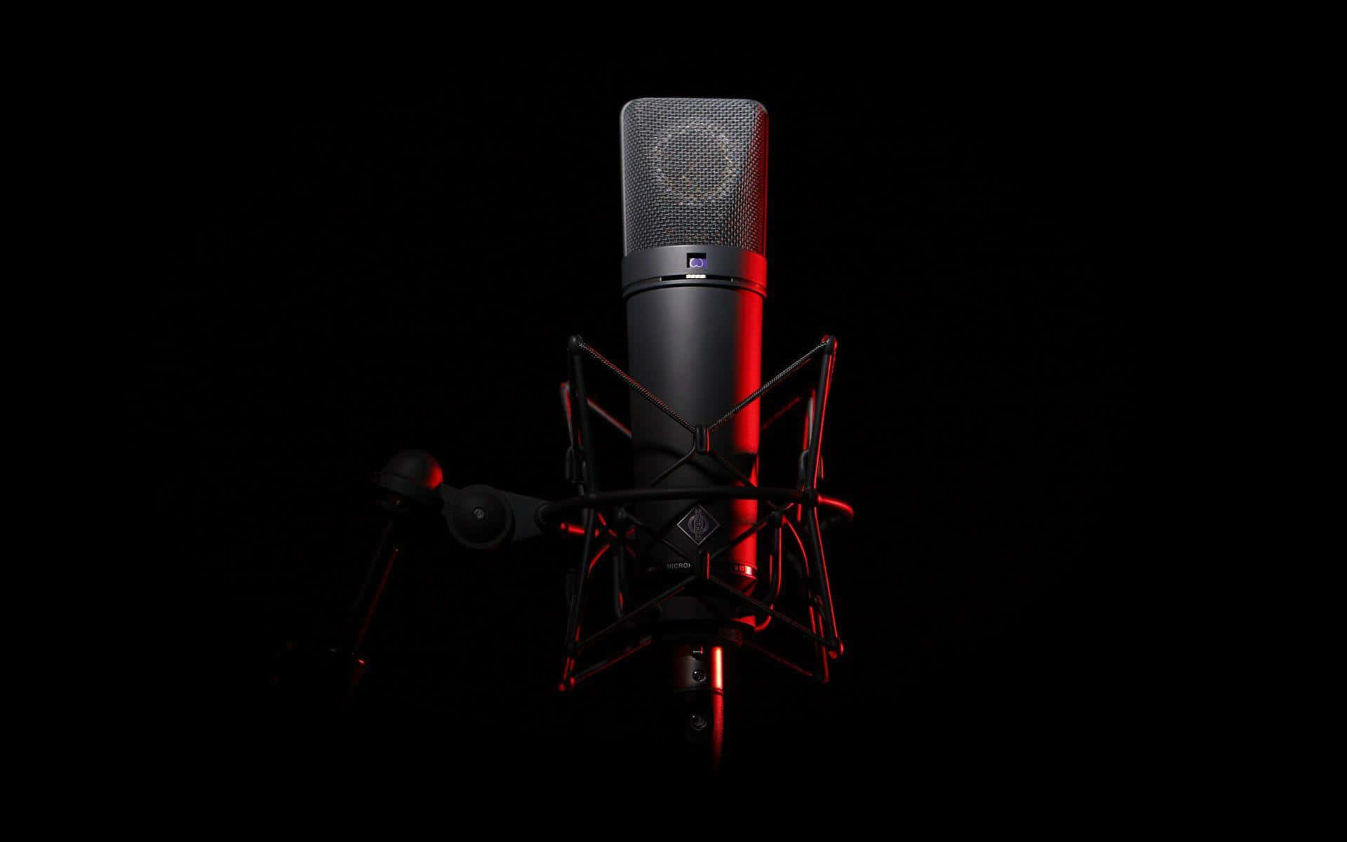 Condenser Microphone In The Dark Background