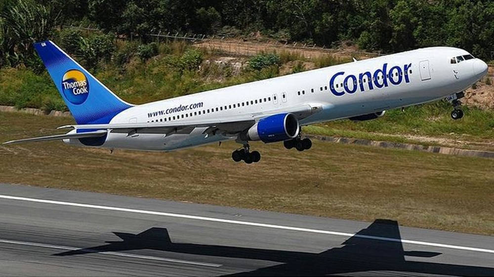 Condor Airlines Airplane Take Off Shadow Background