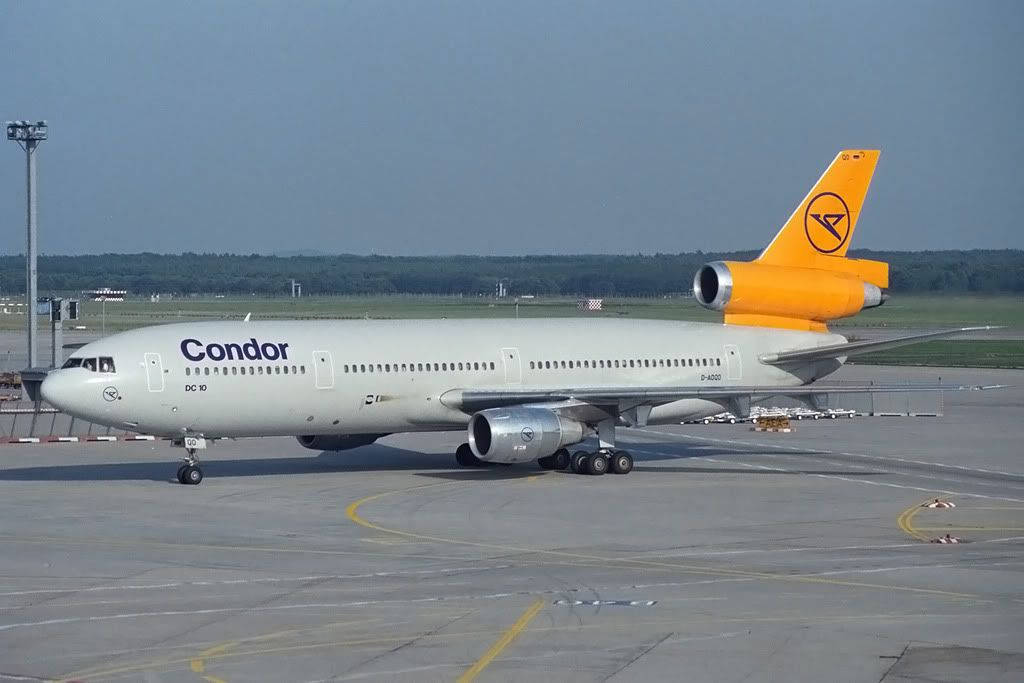 Condor Airlines Airplane Yellow Tail Background