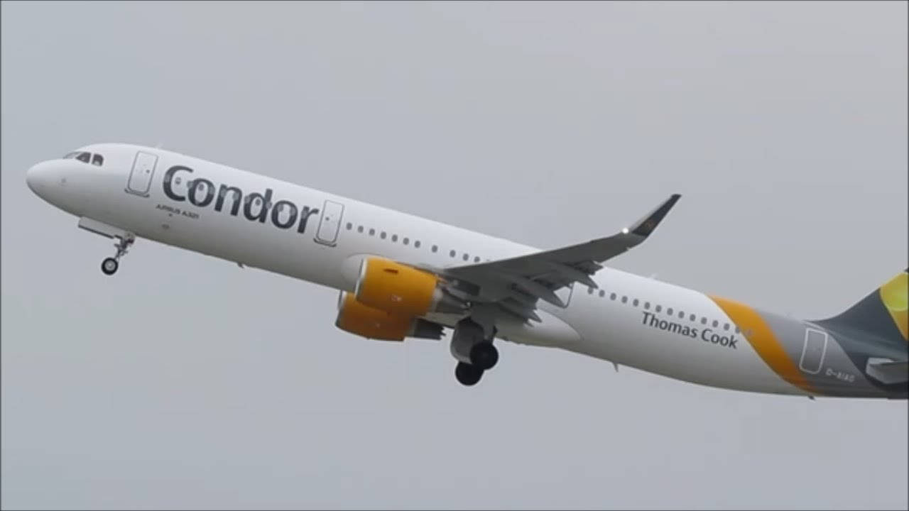 Condor Airlines Elevating Passenger Airplane Background