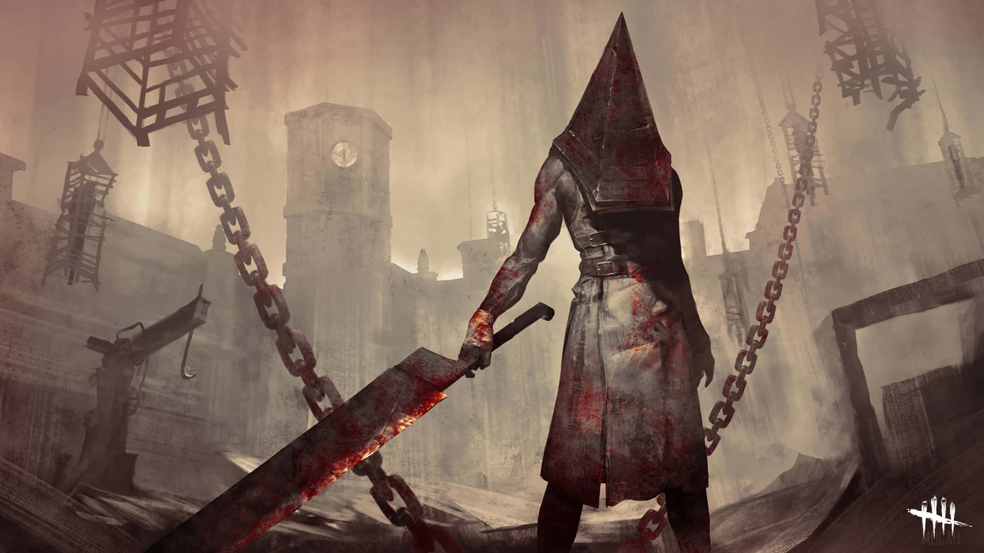 Cone Head With Sword Background