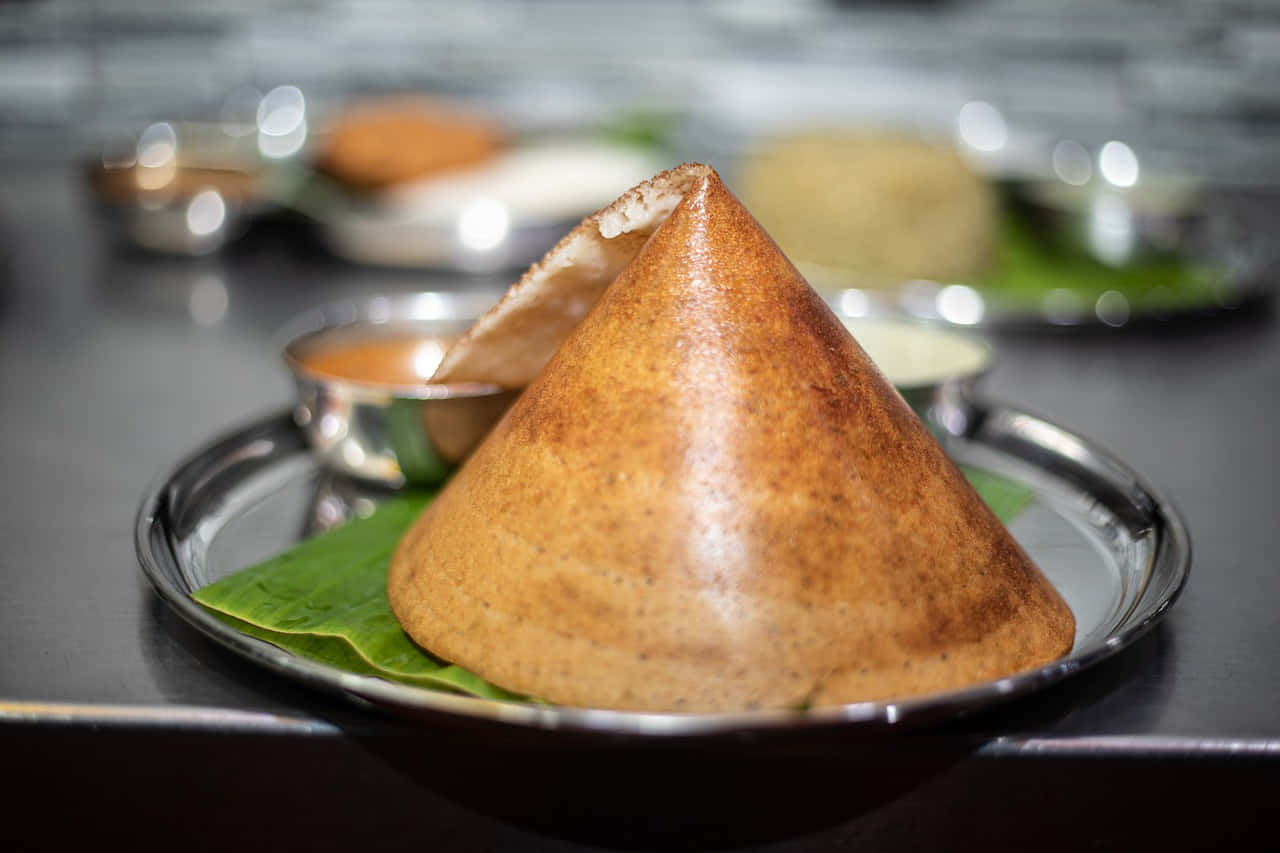 Cone Shaped Dosaon Plate Background