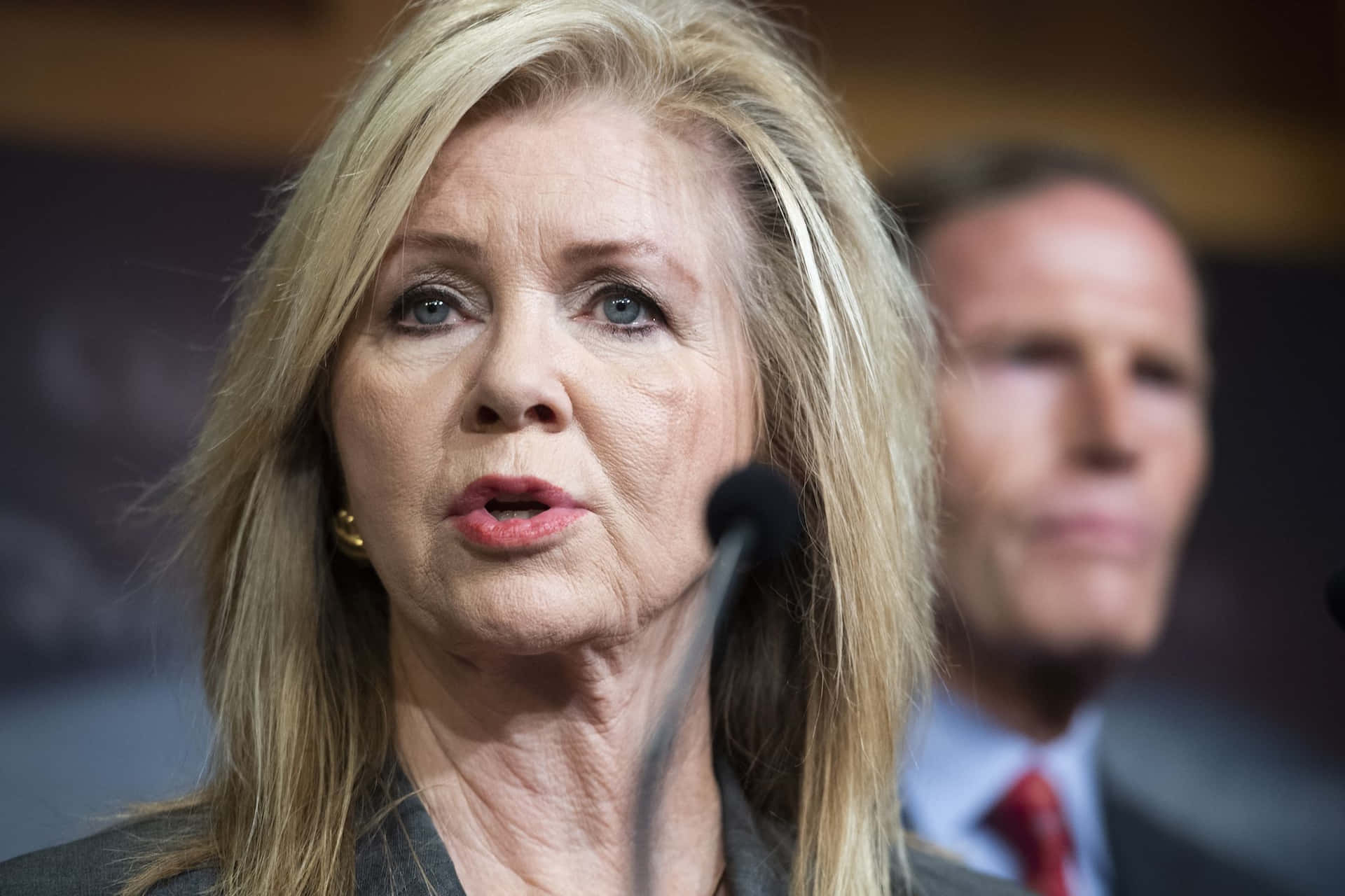 Confident Marsha Blackburn Background