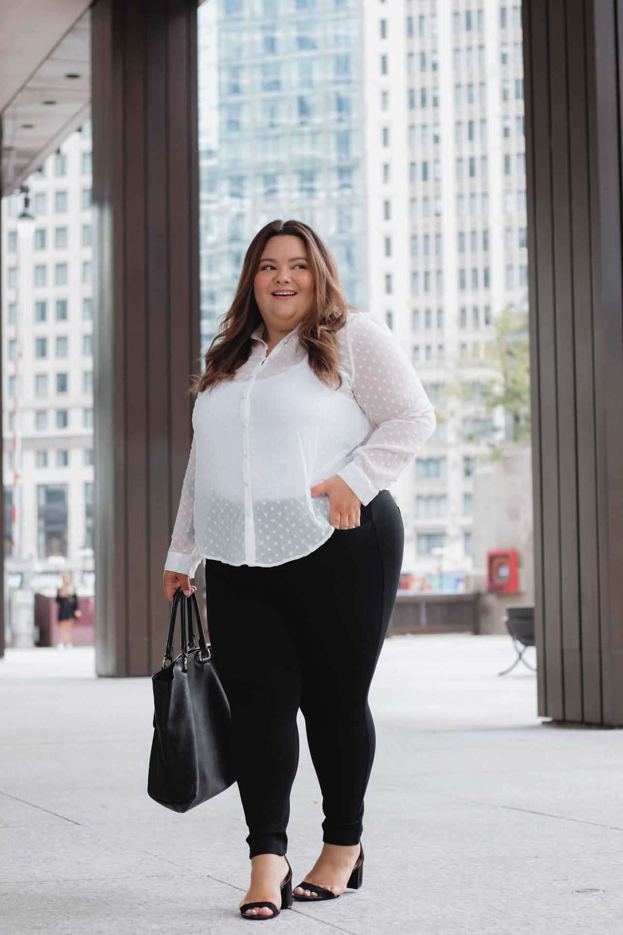 Confident Plus-size Businesswoman Background