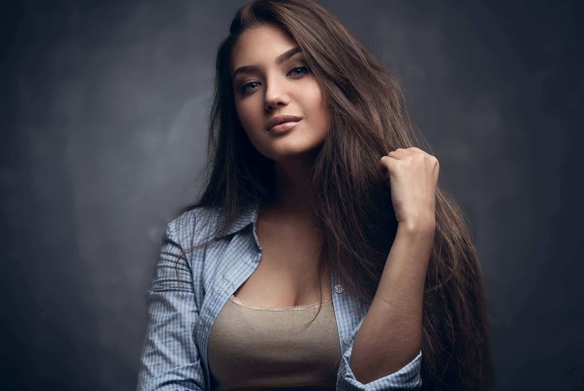 Confident Young Woman Portrait Background