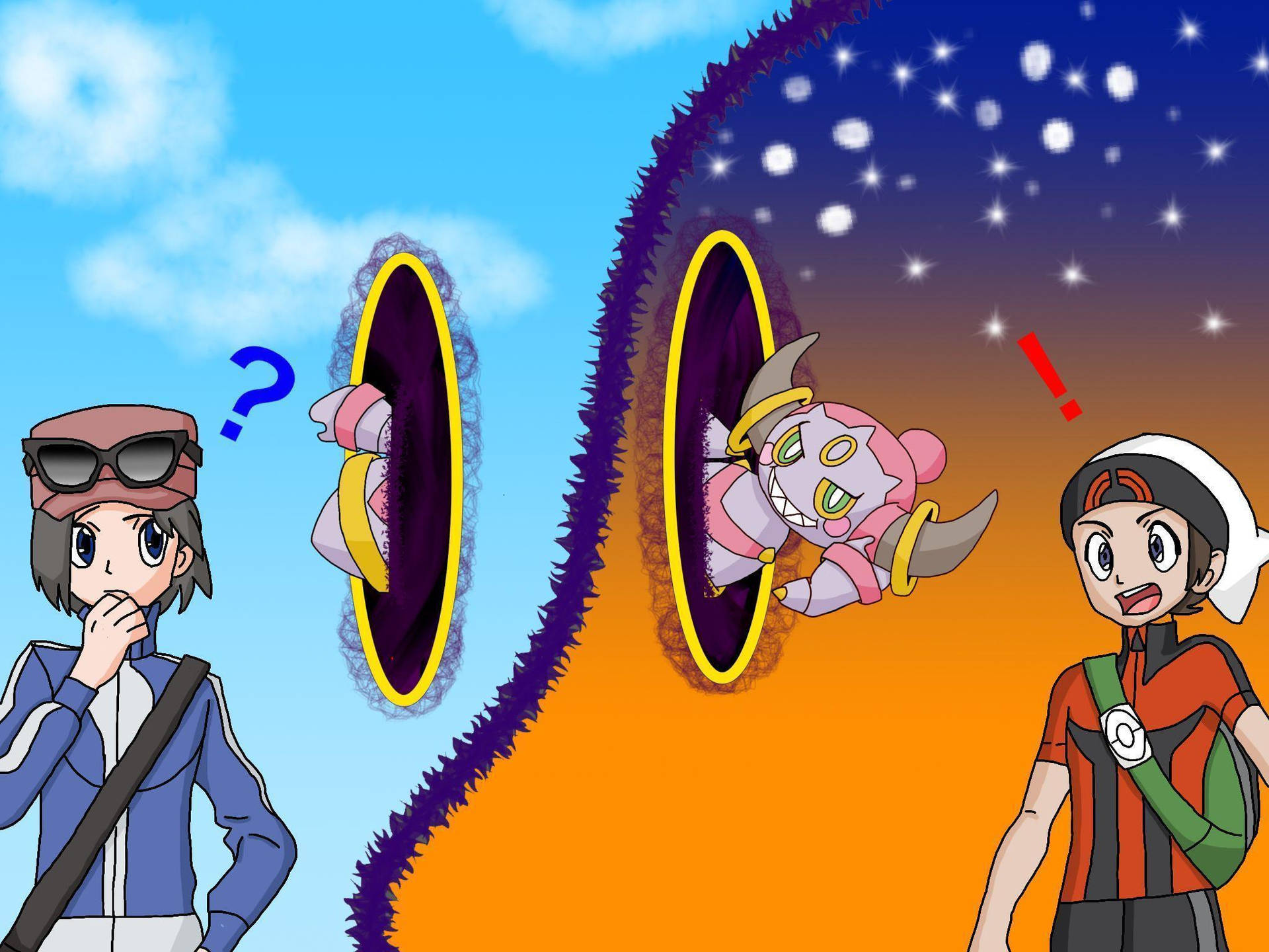 Confined Hoopa Teleporting Background