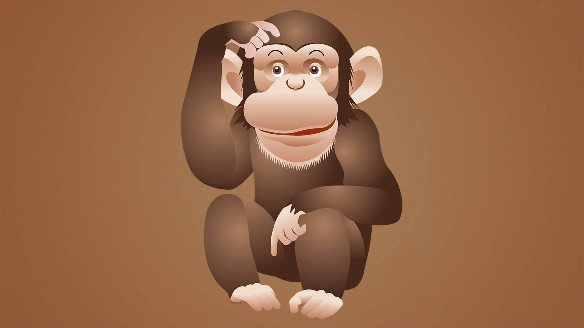 Confused Monkey Cartoon Background
