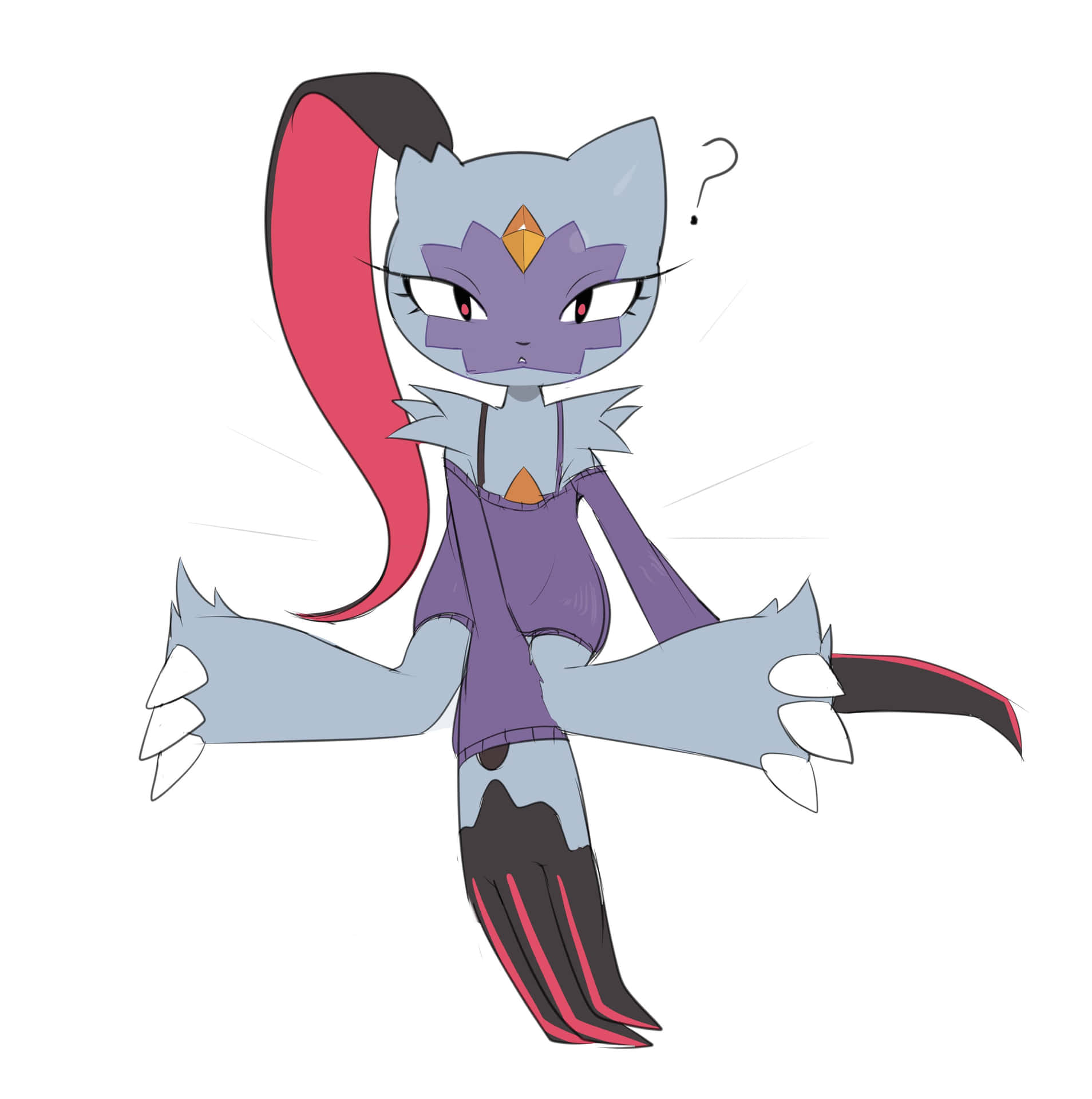 Confused Sneasler Pokemon 2d Illustration Background