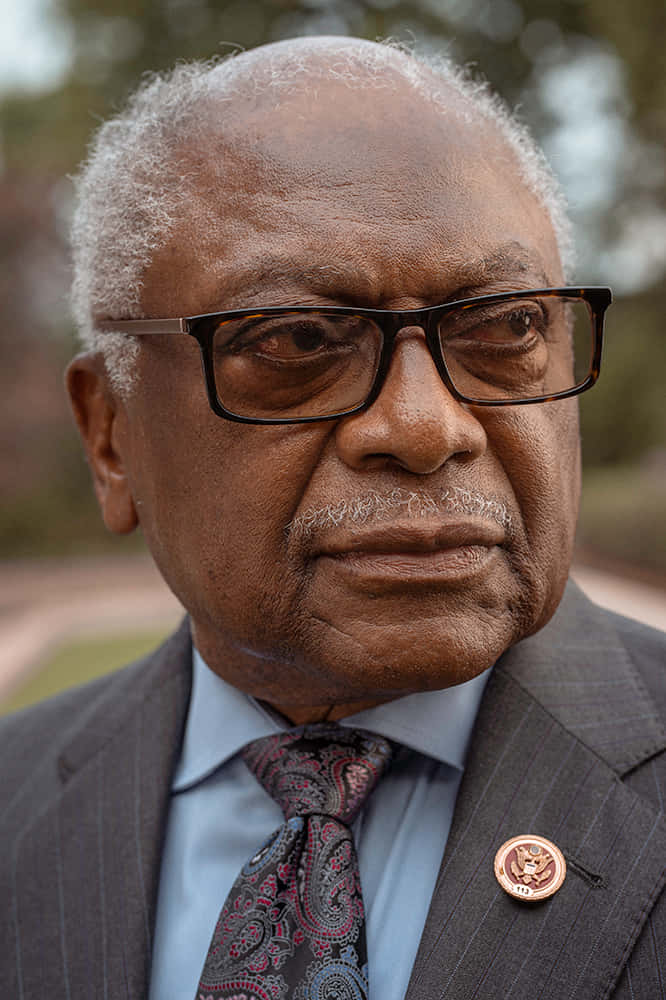 Congressman Jim Clyburn Sporting Fashionable Colored Glasses. Background