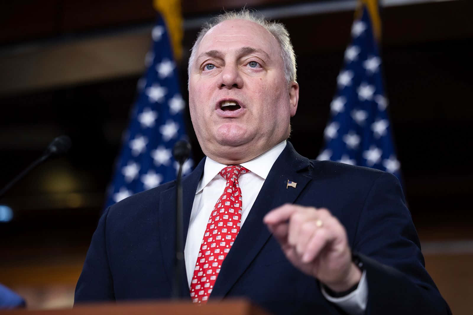 Congressman Steve Scalise Addressing During A Public Event Background