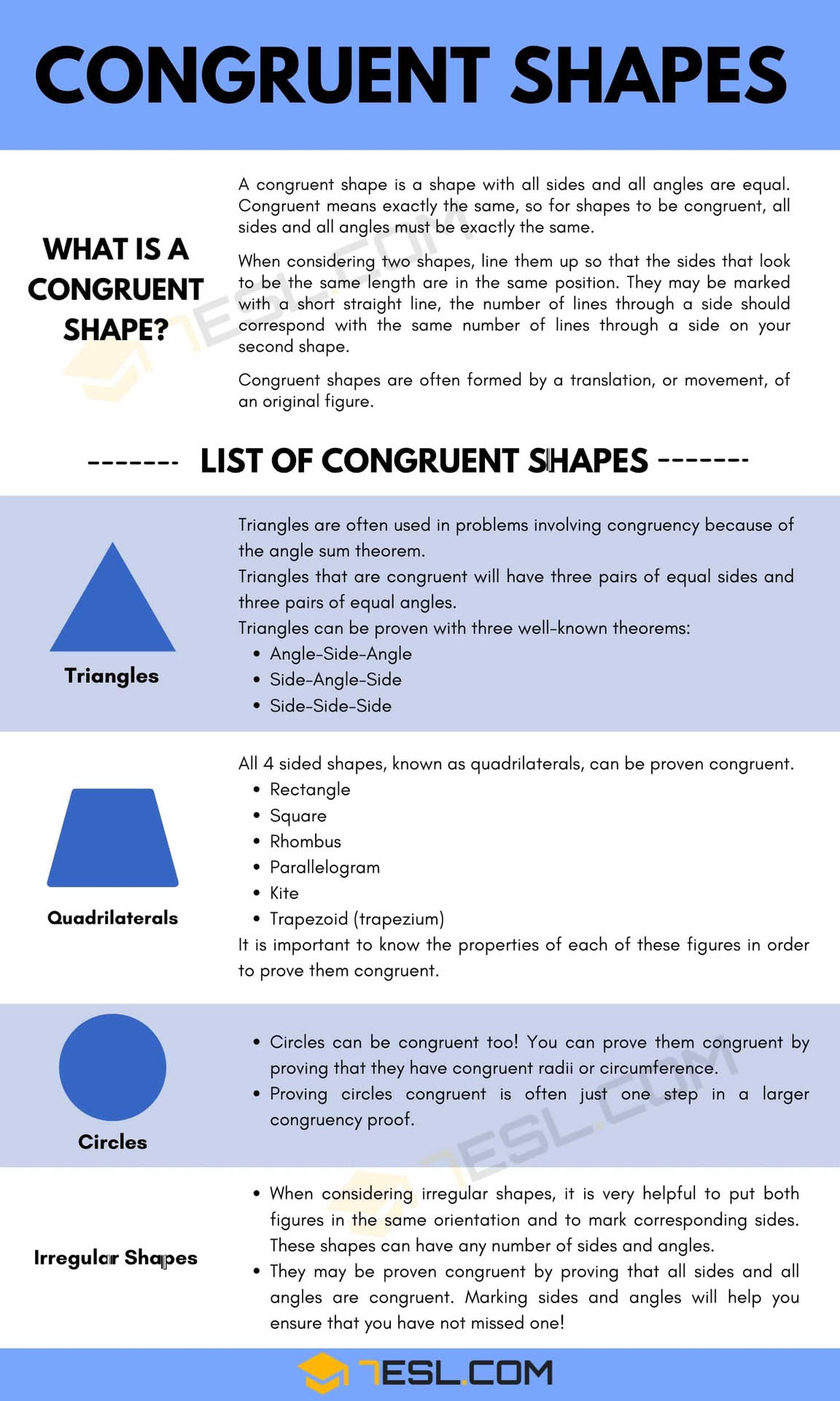 Congruent Shapes Diagram Background