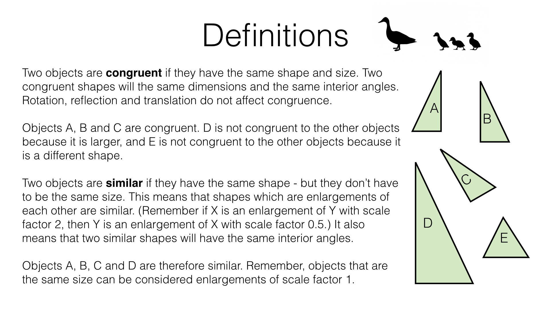 Congruent Triangle Definitions Background