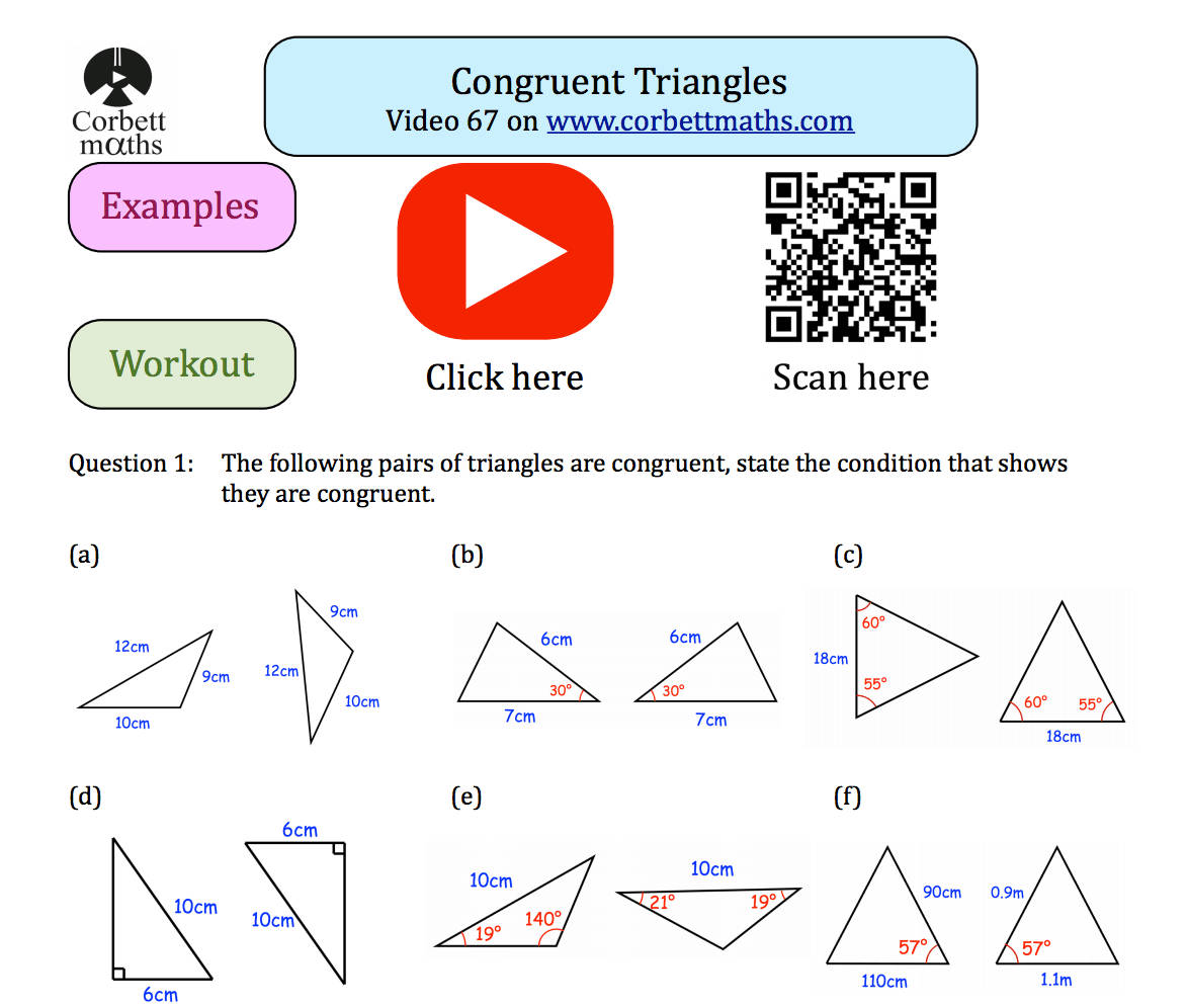 Congruent Triangles Workout Background