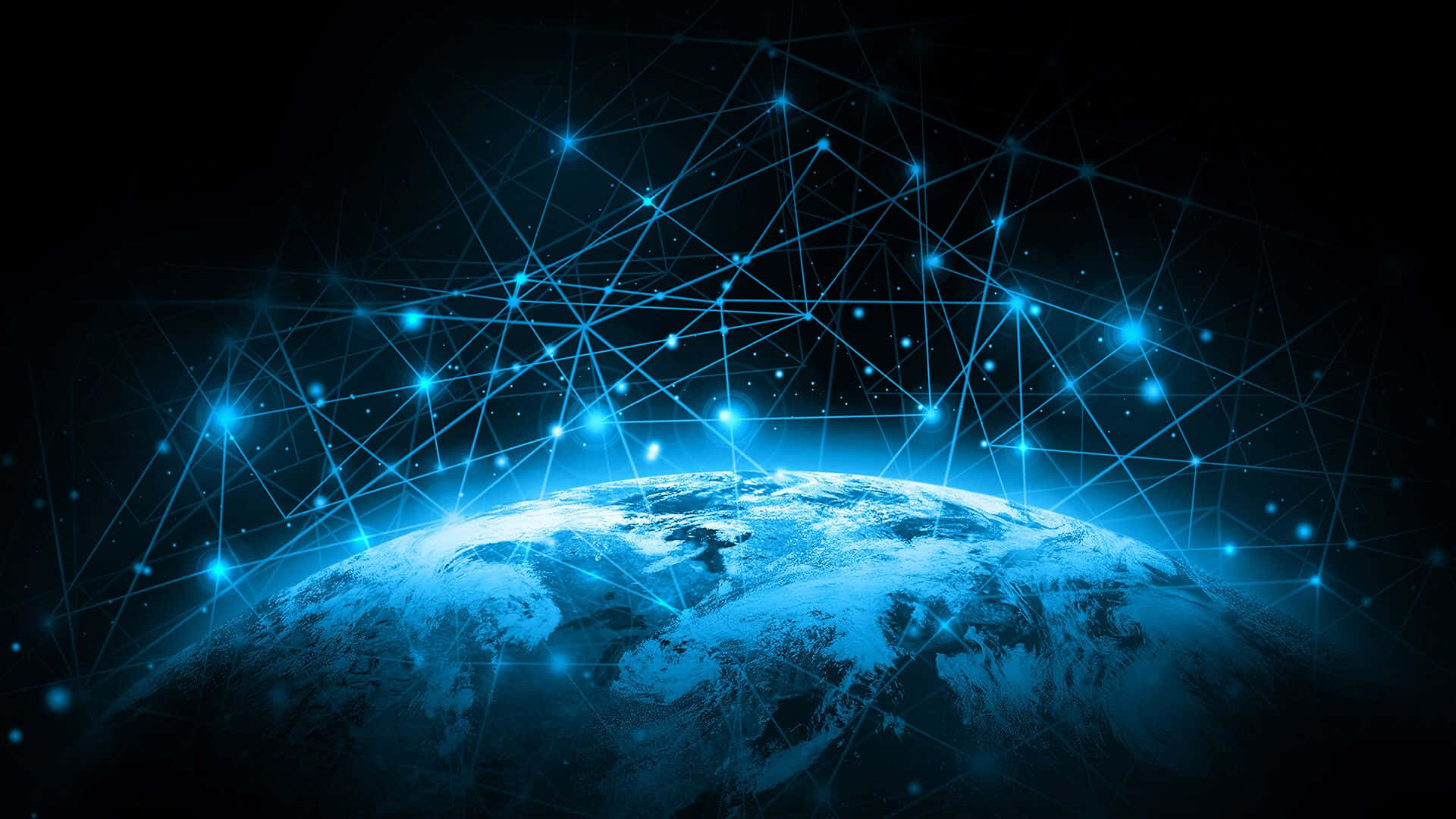 Connected Chain Of Global Internet Signals Background