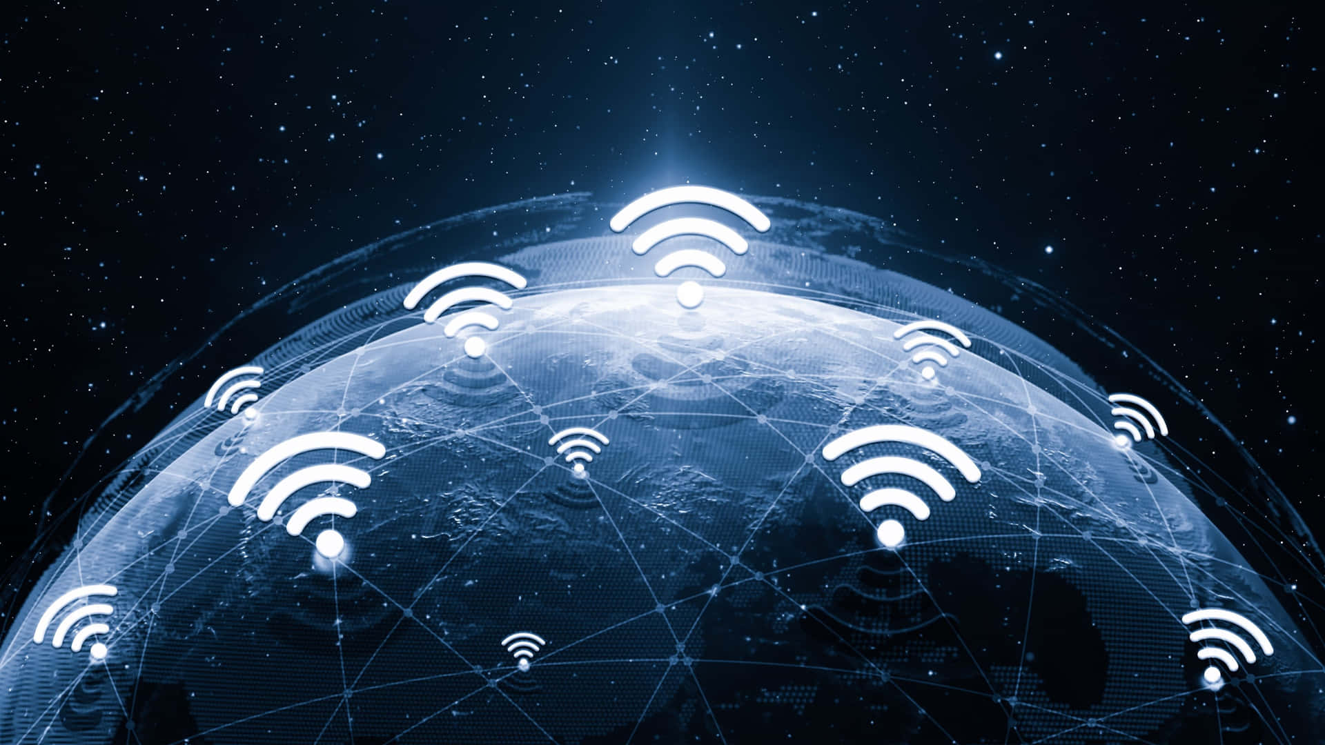 Connected Wifi Signals Around The World Background