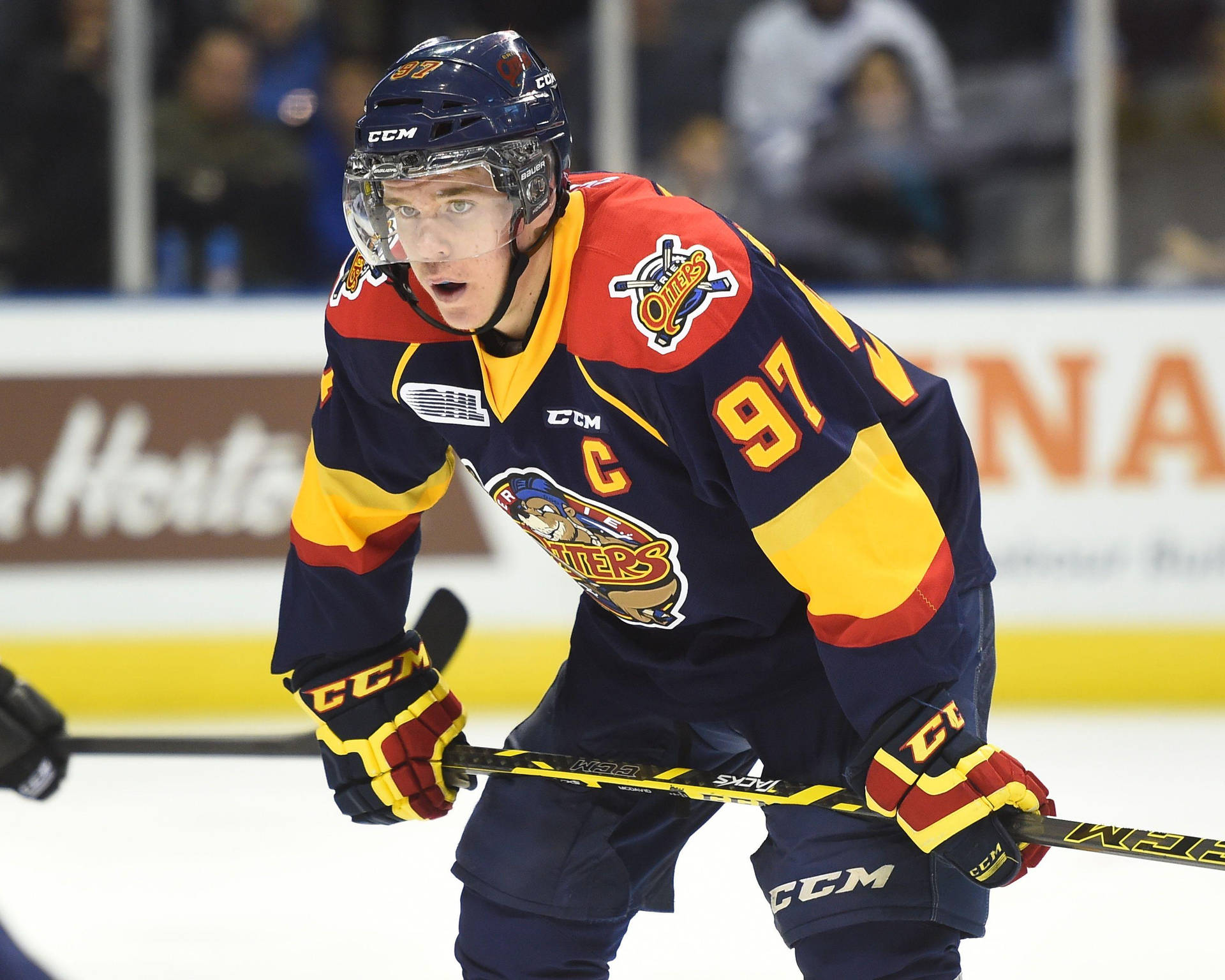 Connor Mcdavid Of Erie Otters Background