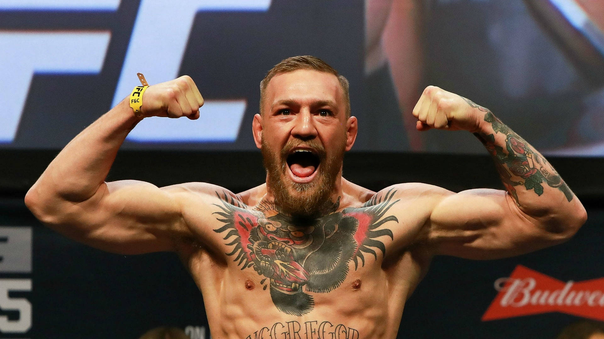 Conor Mcgregor Flexing Muscles Background