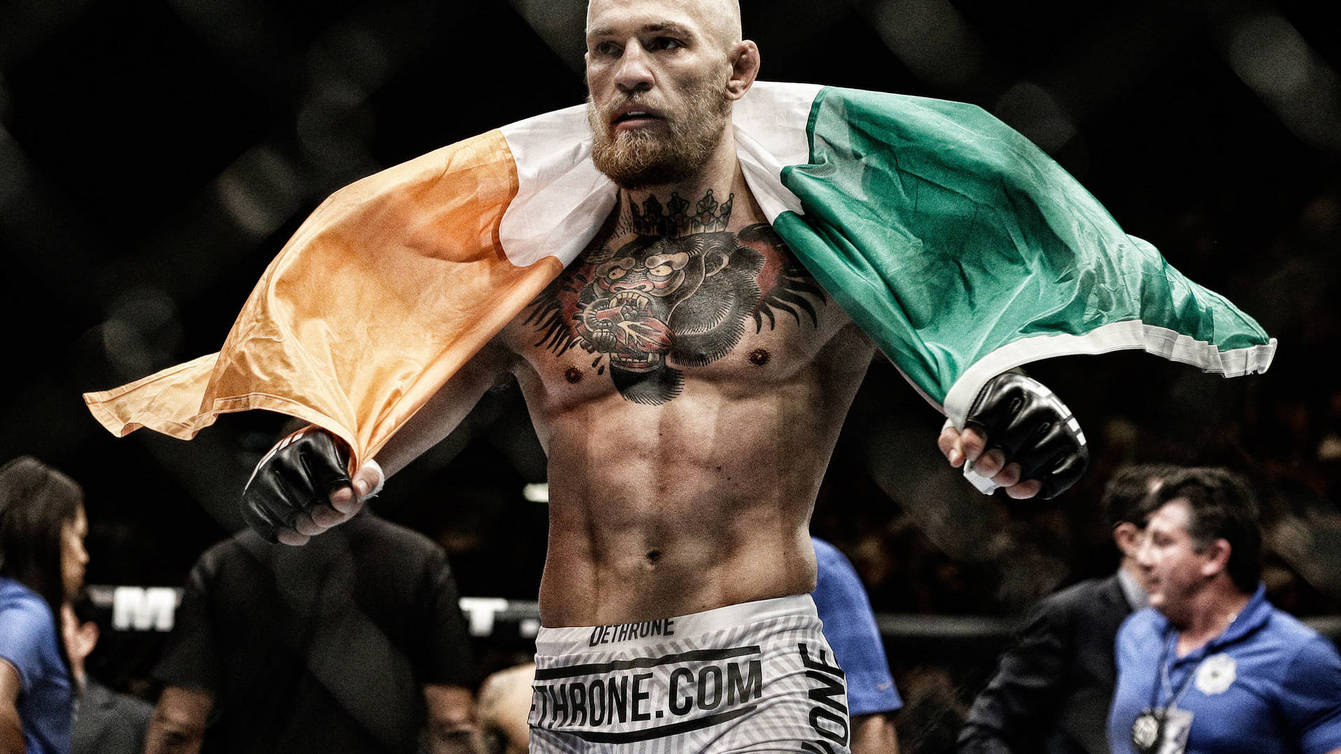 Conor Mcgregor With Ireland Flag Background