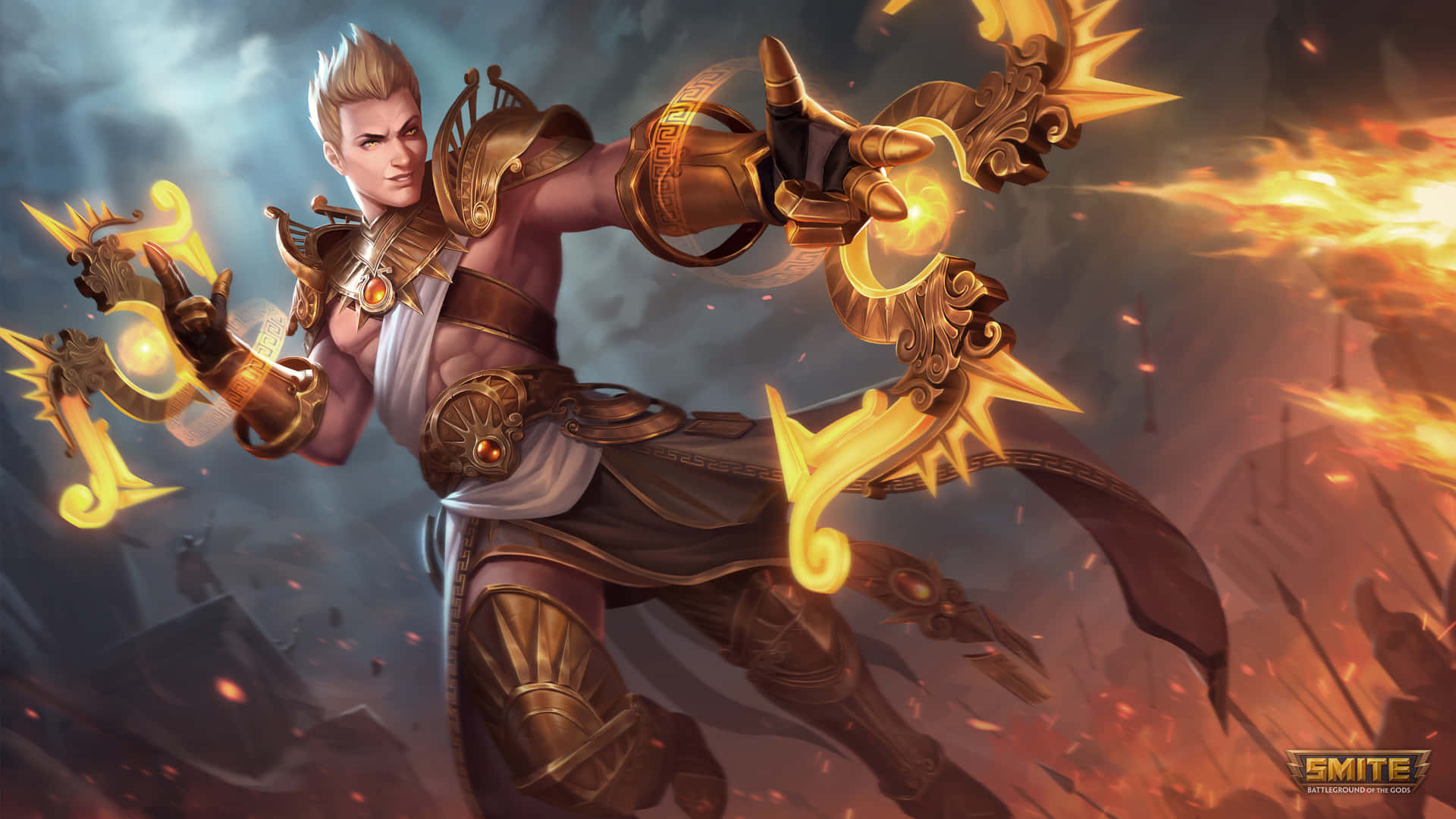 Conquer The Battleground Together In Smite Background