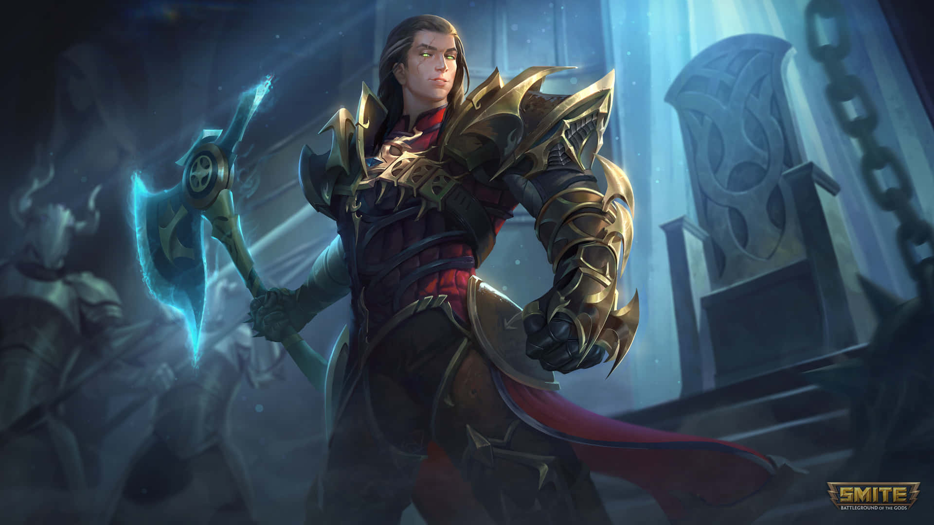 Conquer The Battlegrounds Of Smite Background