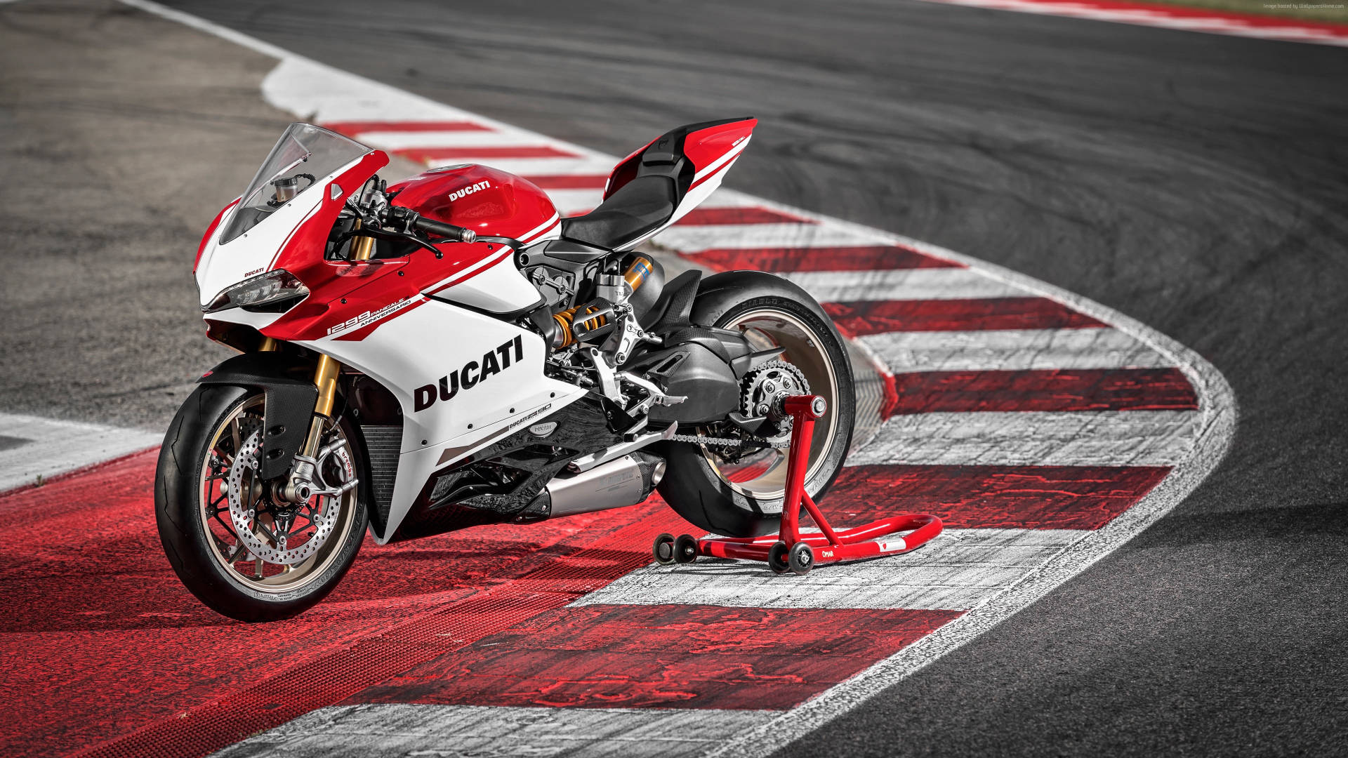 Conquer The Open Roads On The Red Ducati 1299 Panigale R Final Edition Motorcycle Background