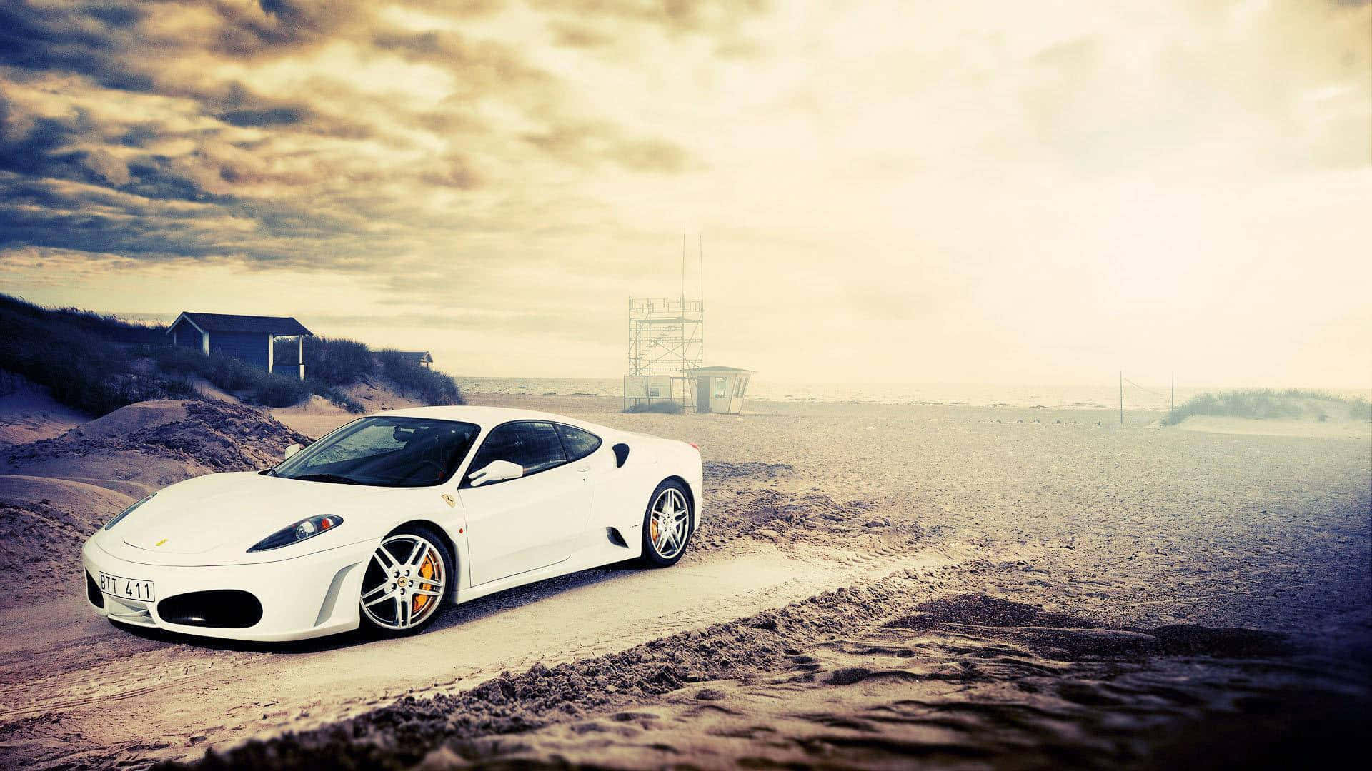 Conquer The Streets In Style With A White Ferrari Iphone. Background