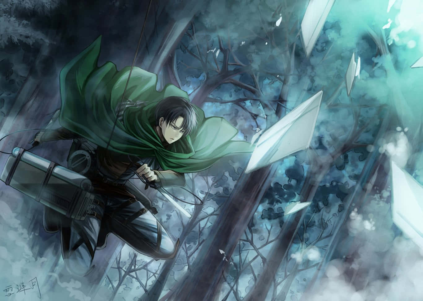 Conquer The Wall Of Fear With Levi Ackerman Background