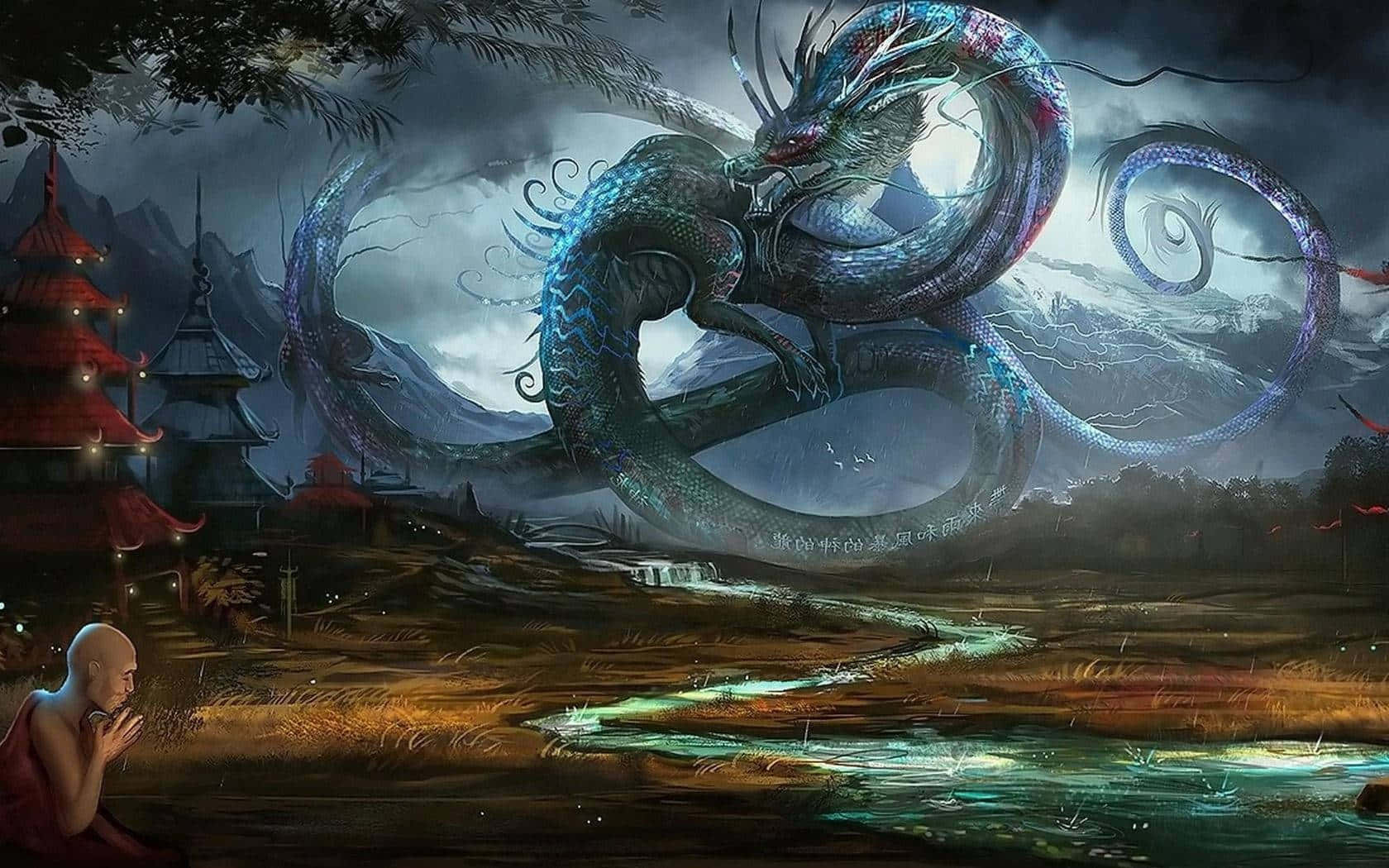 Conquer Your Dreams With A Powerful Dragon Background
