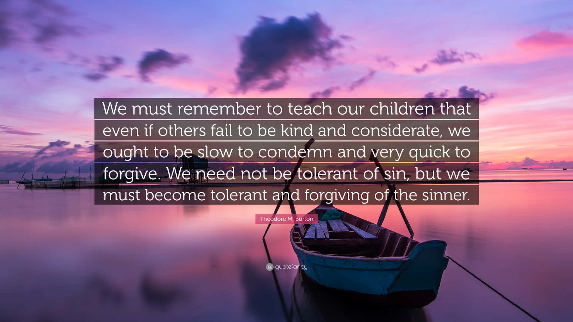 Considerate Quote Against An Image Of The Ocean Background