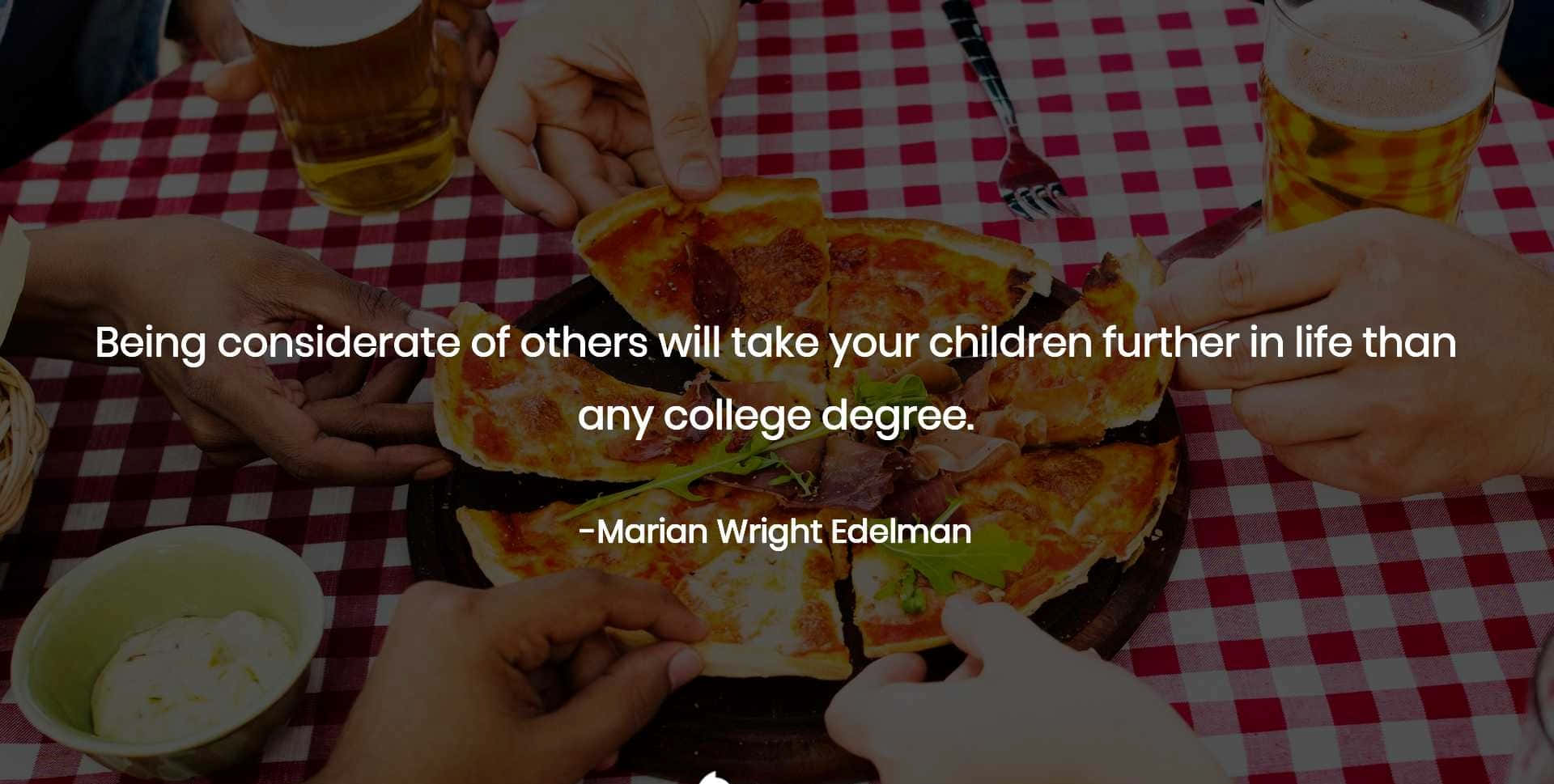 Considerate Quote In A Picnic Set Up Background